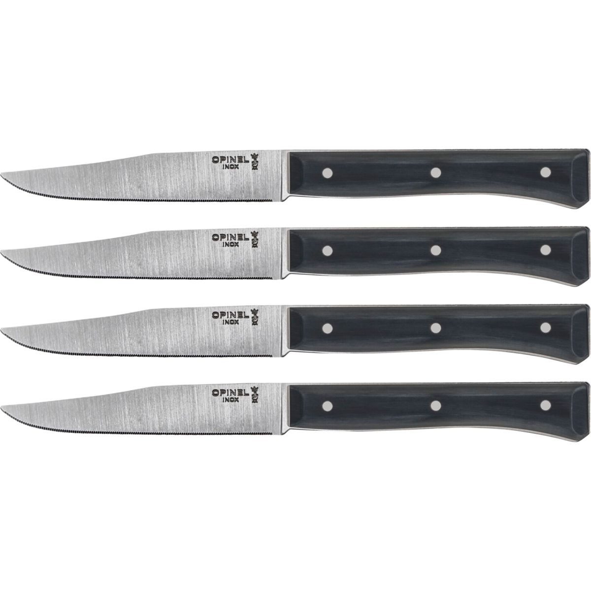 Opinel Zubereitungsmesser Tischmesserset Facette 4-teilig Schiefer