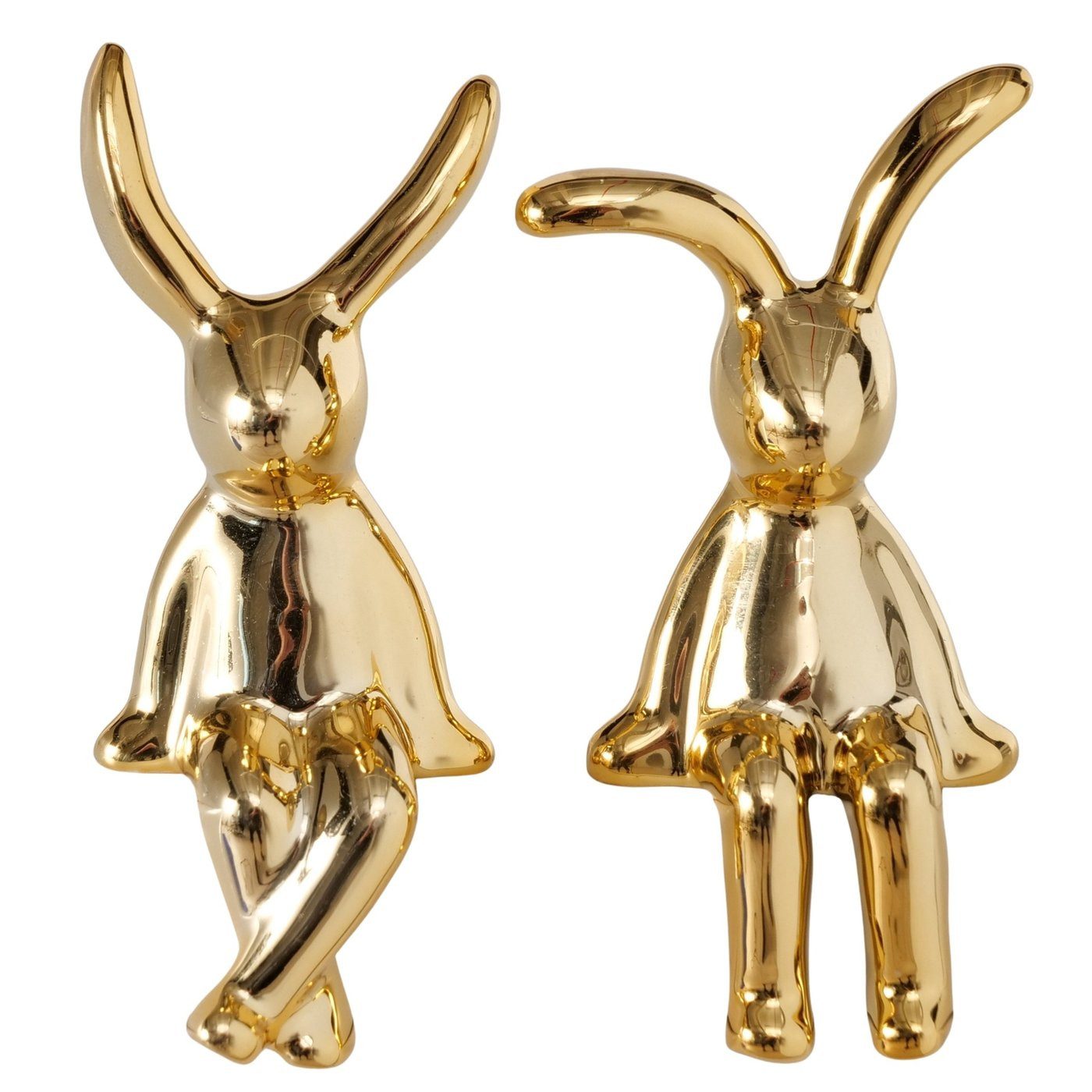 MF Osterfigur Avin Kantenhocker Hase Gold Keramik 2er Set Osterdekoration ( günstig online kaufen