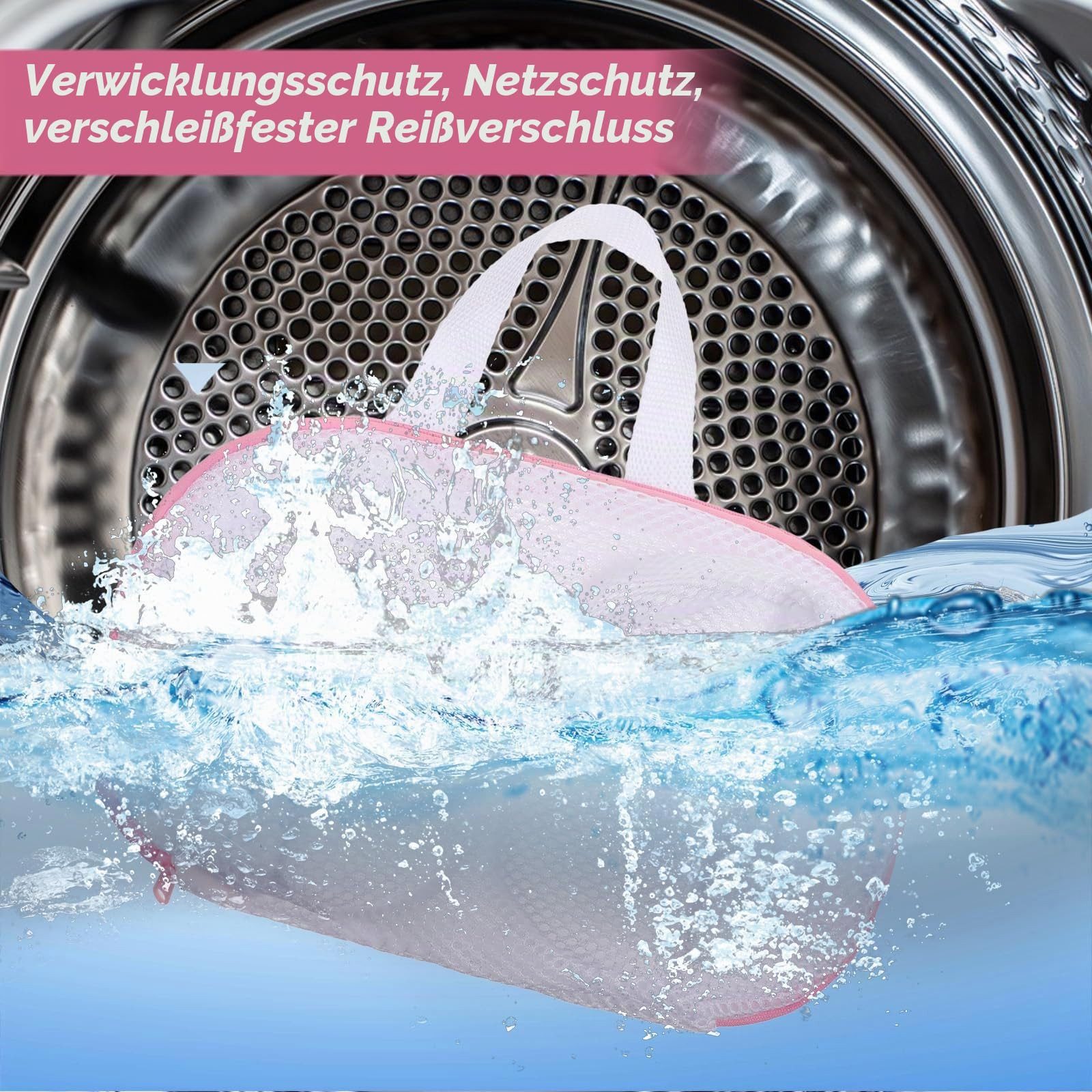 FOUORTUNATE-BEE Wäschenetz 2er Set BH-Wäschenetze, 3D-BH-Wäschesack mit Reißverschluss, Wäschesack für BHs und Dessous, 34,5x20 cm, für Waschmaschine – Bild 3 von 5