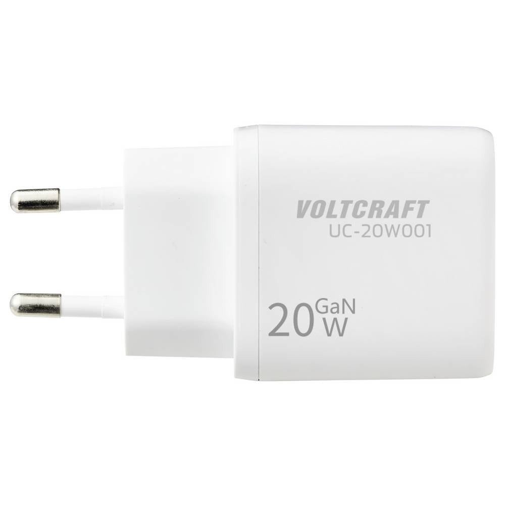 VOLTCRAFT UC-20W001 USB Ladegerät 20 W 1x USB-C® Fast Charge, USB PD 3.0 Weiß USB-Ladegerät (GaN)