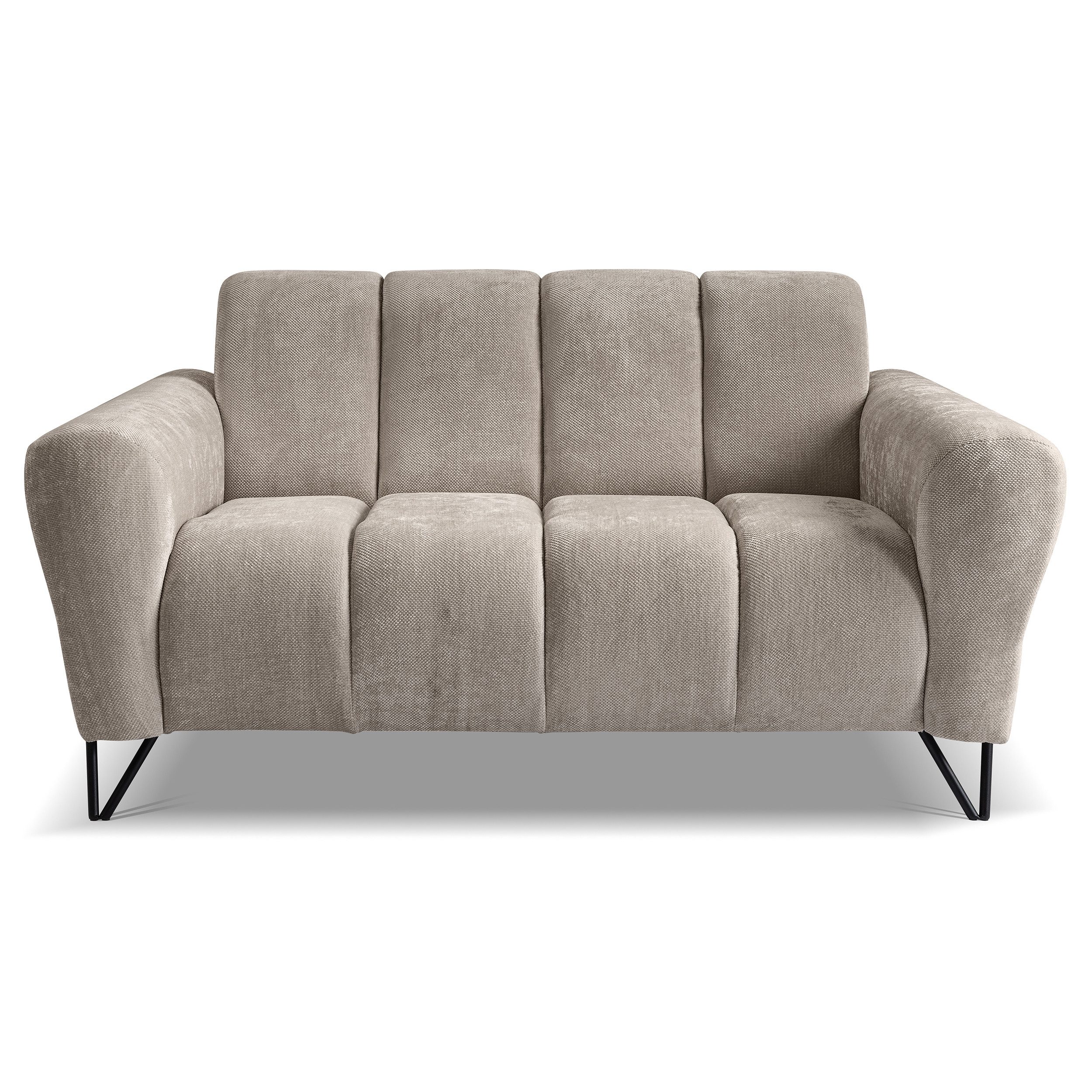 Beautysofa Sofa mit Metallbeine in schwarzer VOLARE, 2-Sitzer, viele Farbva günstig online kaufen