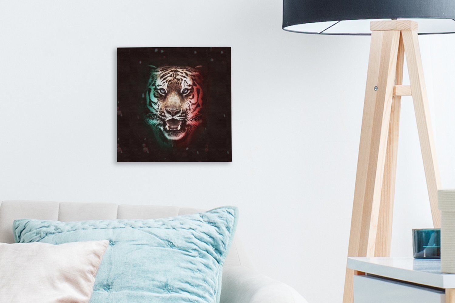 Leinwandbild - Schlafzimmer Wohnzimmer für OneMillionCanvasses® Leinwand Farbe (1 Tiger - Bilder St), Tiere,