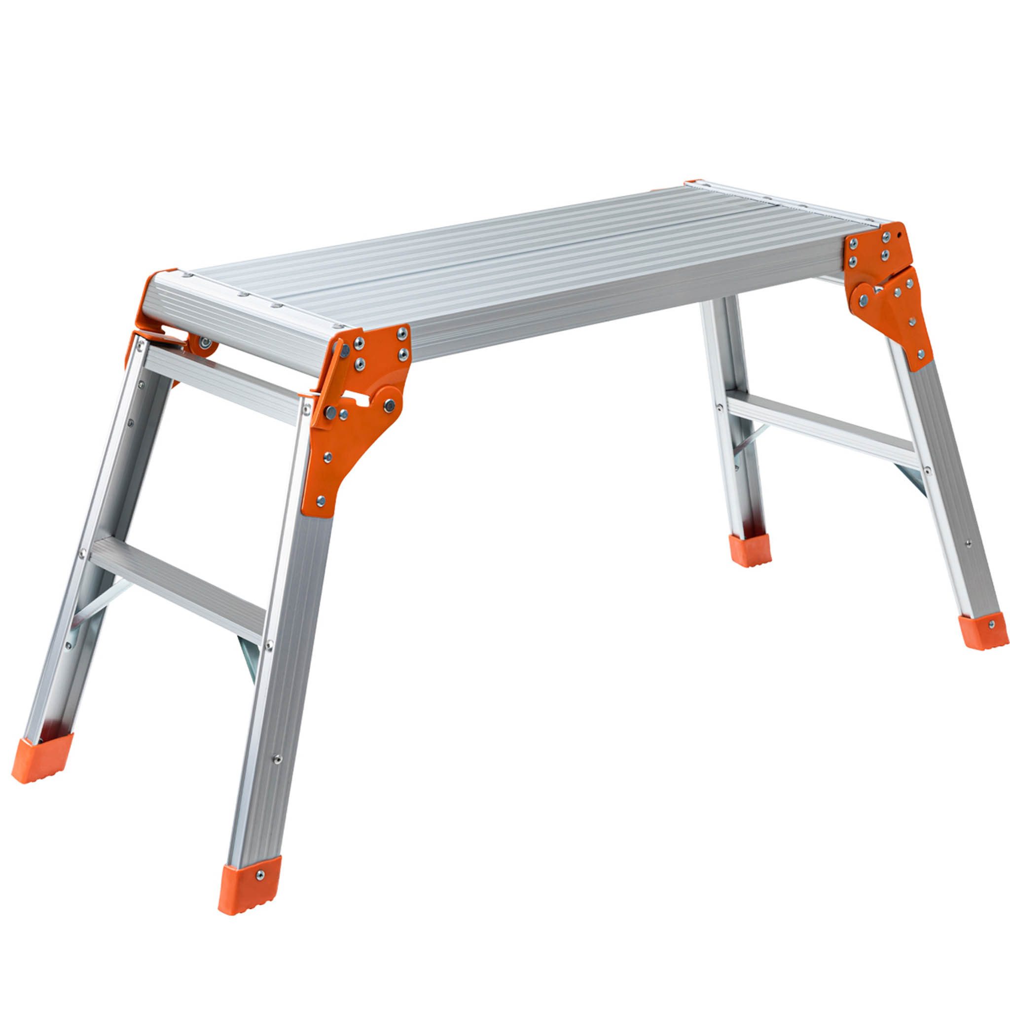 Craftfull Arbeitsplattform Arbeitspodest CF-107A klappbar - 3 J. Garantie - Aluminium (74 x 30 cm - 150 kg Traglast - Trittbank zum Einklappen - mini Arbeitsplattform - Werkbank - Heimwerken, 1-St., Anti-Rutsch, Sicherheitsbügel, klappbare Standfüße), Arbeitshilfe Arbeitsbühne für Haus Garten Werkstatt Werkzeug