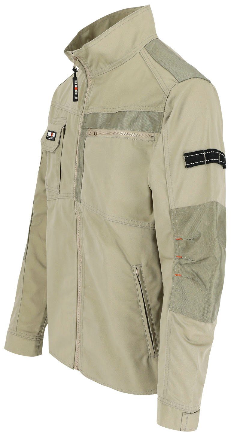 robust - Arbeitsjacke Jacke Wasserabweisend Bündchen Herock 7 - - verstellbare Taschen Anzar beige