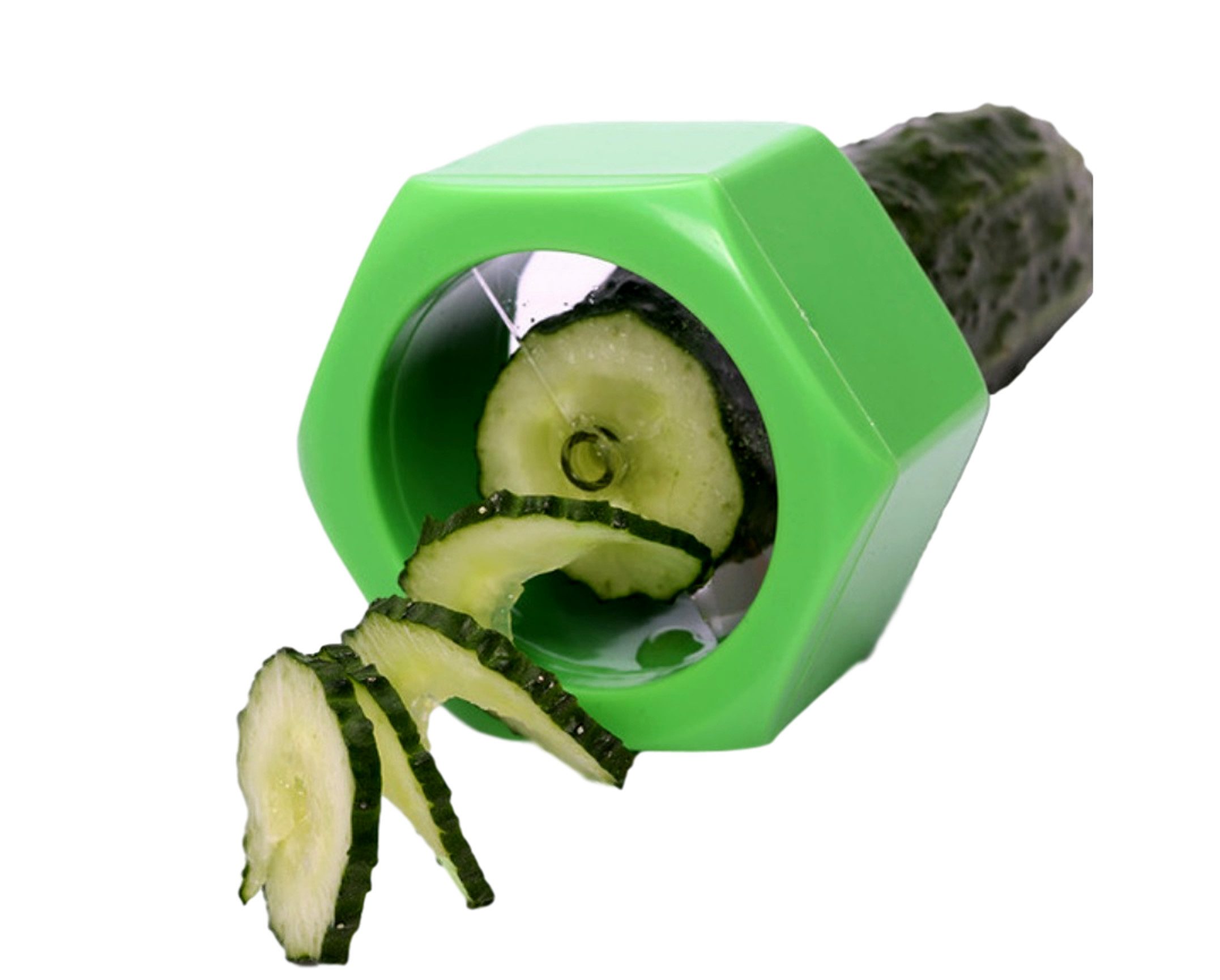 BAYLI Pizzaschneider Gurkenreibe Spiralschneider manuell – Gemüseschneider für Gurken