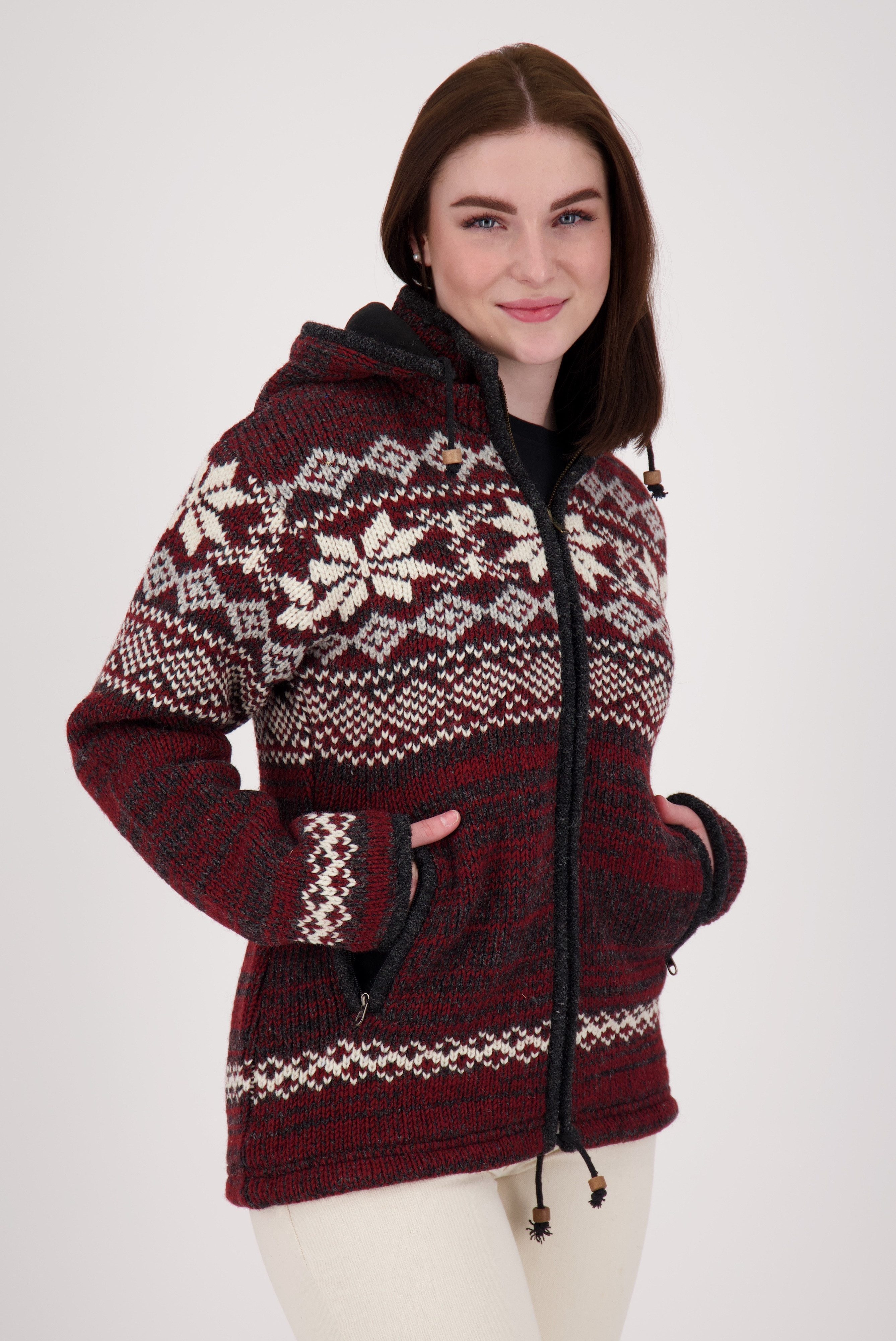 DEPROC Active Windbreaker ANNAPURNA OS Strickjacke & Wollfleecejacke Handmade in Nepal