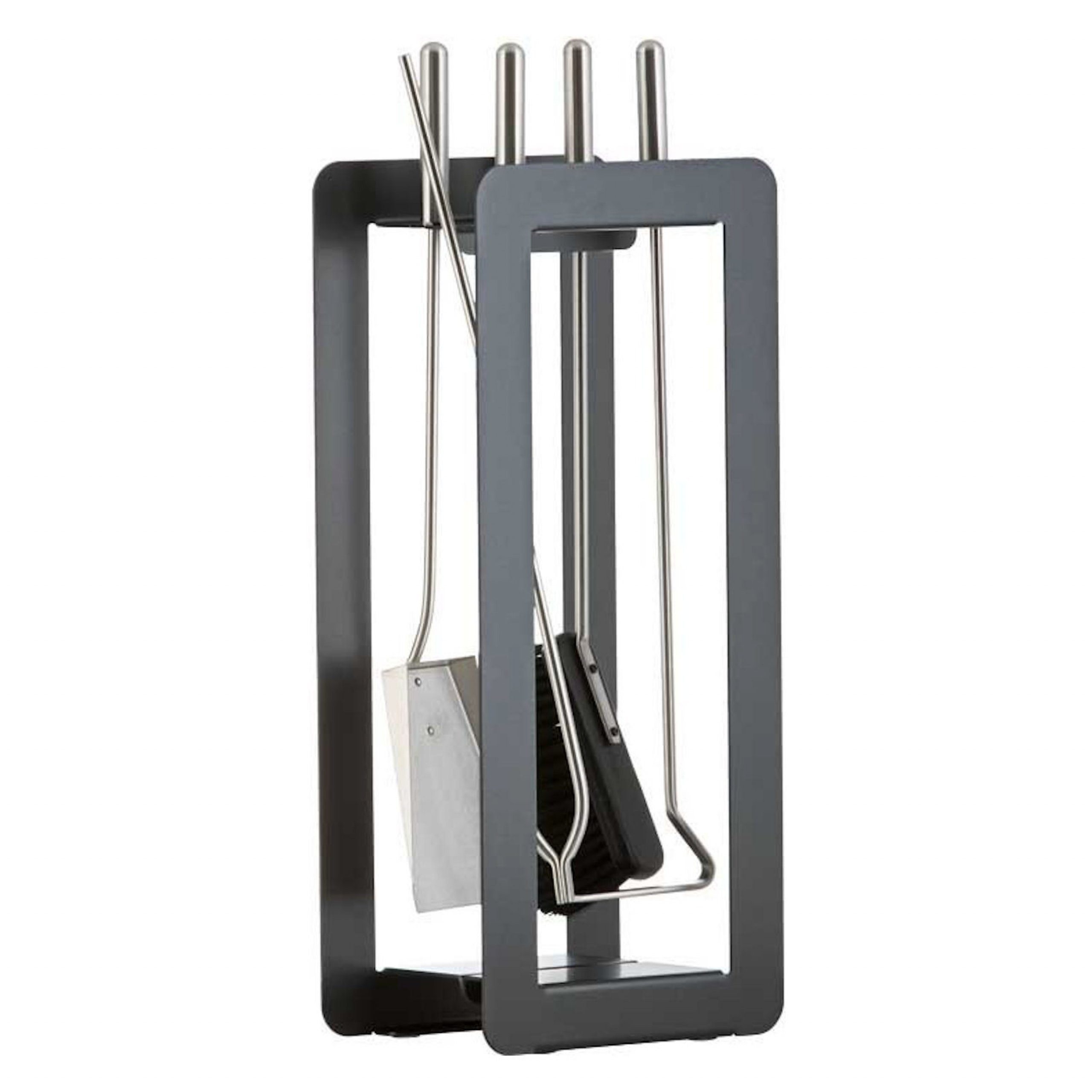 Heibi Metall Kaminholzregal Heibi Kaminbesteck aus Stahl/Edelstahl 5-teilig schwarz glimmer