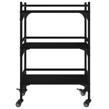 vidaXL Küchenwagen Küchenwagen Schwarz 50x35x75,5 cm Holzwerkstoff