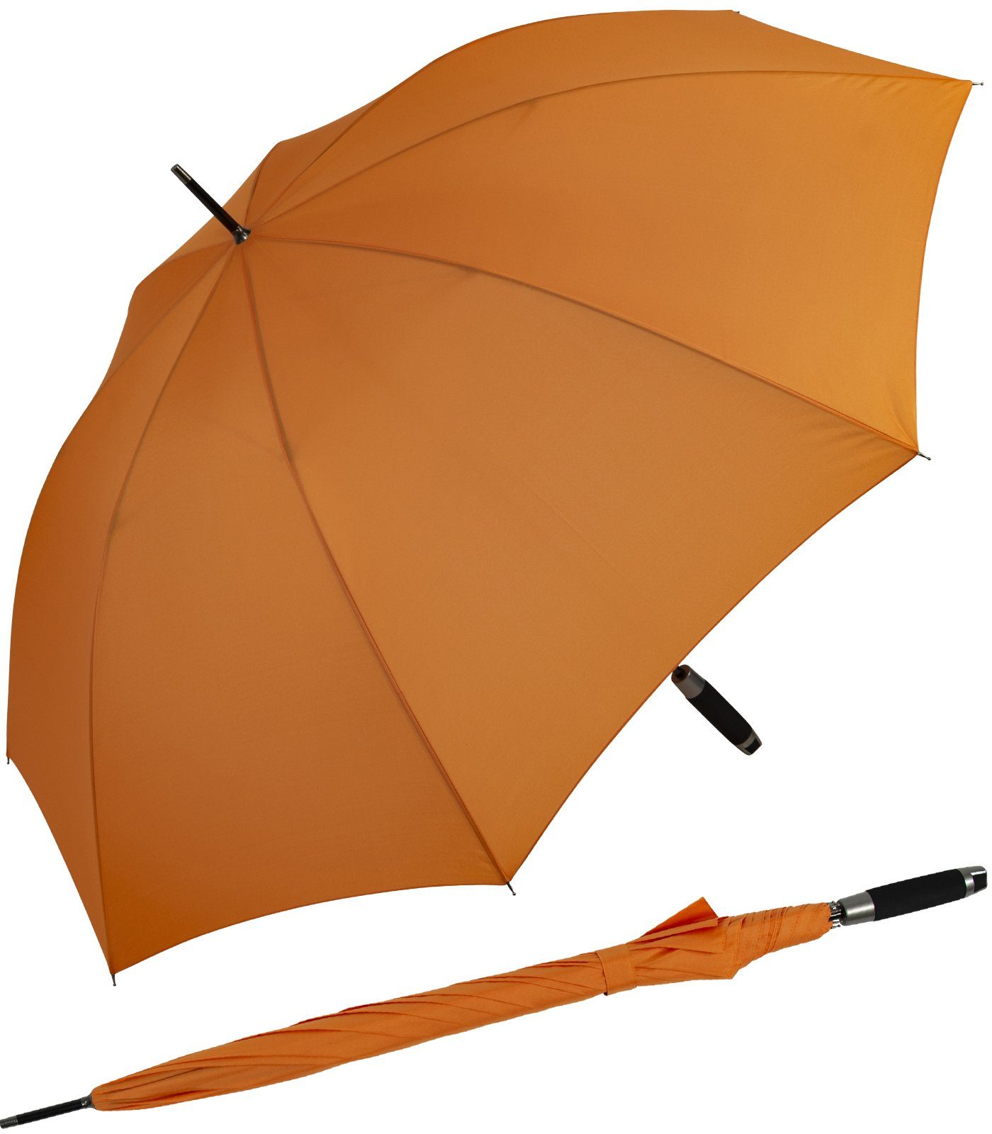 doppler® Langregenschirm XXL Golfschirm, Partnerschirm Damen Herren, groß stabil, uni-Sommerfarben orange und und für 