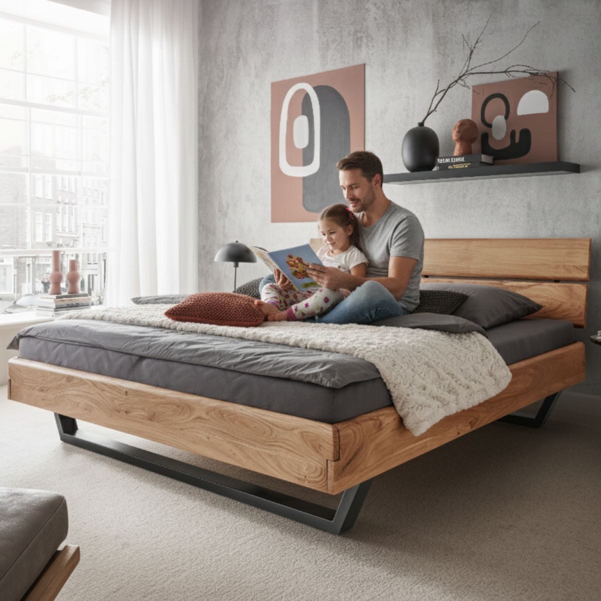 Liadomo Bettgestell Bologna (140 x 200, 180 x 200 cm), Massives Akazienholz günstig online kaufen