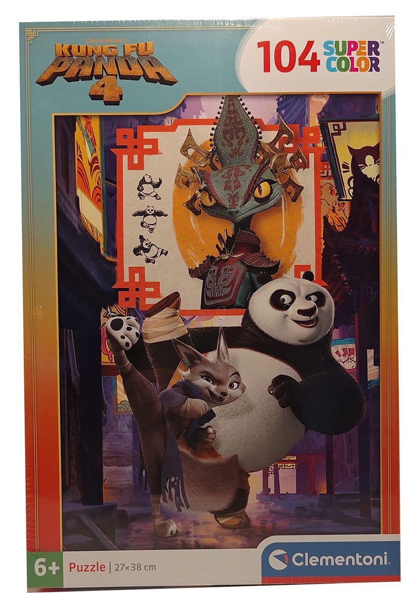 Clementoni® Puzzle Kung Fu Panda 4 Kids Clementoni Super Color Jigsaw Puzzle (27x38cm), 104 Puzzleteile