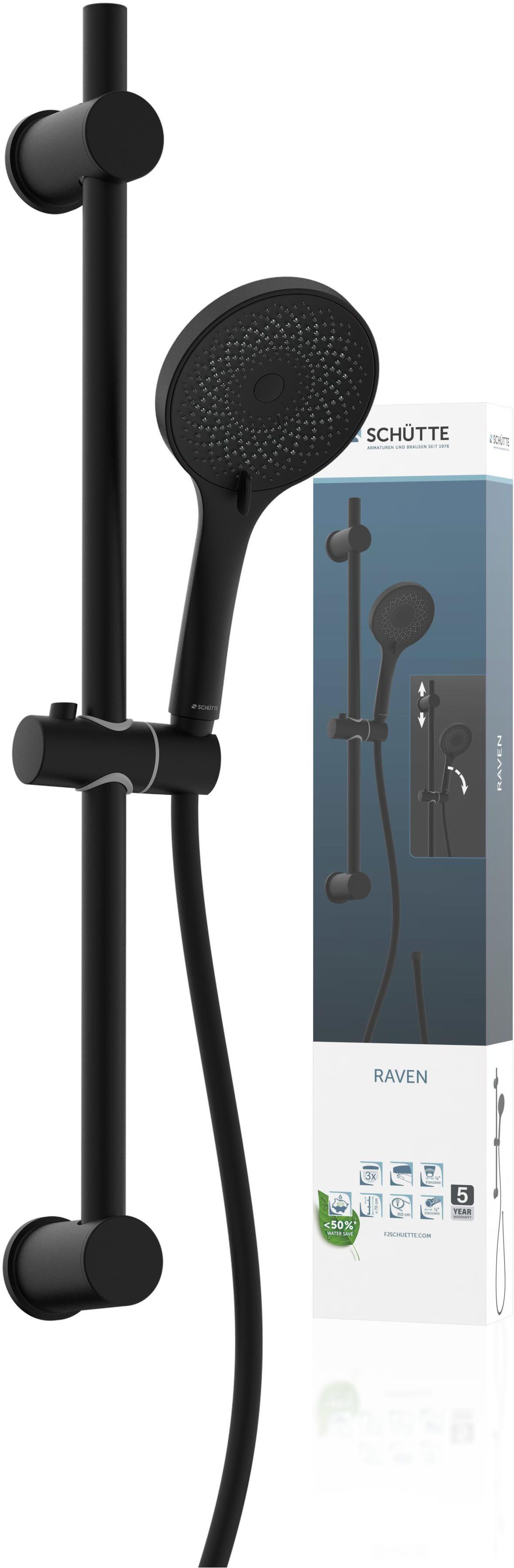 Schütte Handbrause RAVEN, (Set), 3-fach verstellbar, Antikalk, wassersparen günstig online kaufen