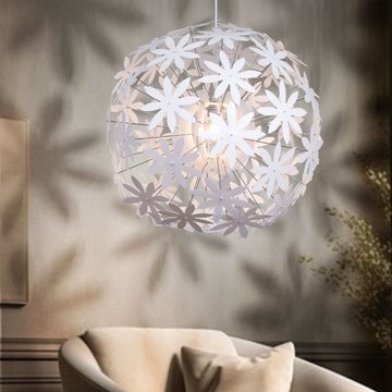 etc-shop LED Deckenleuchte, Leuchtmittel inklusive, Warmweiß, Pendelleuchte mit Blüten zum Zusammenstecken