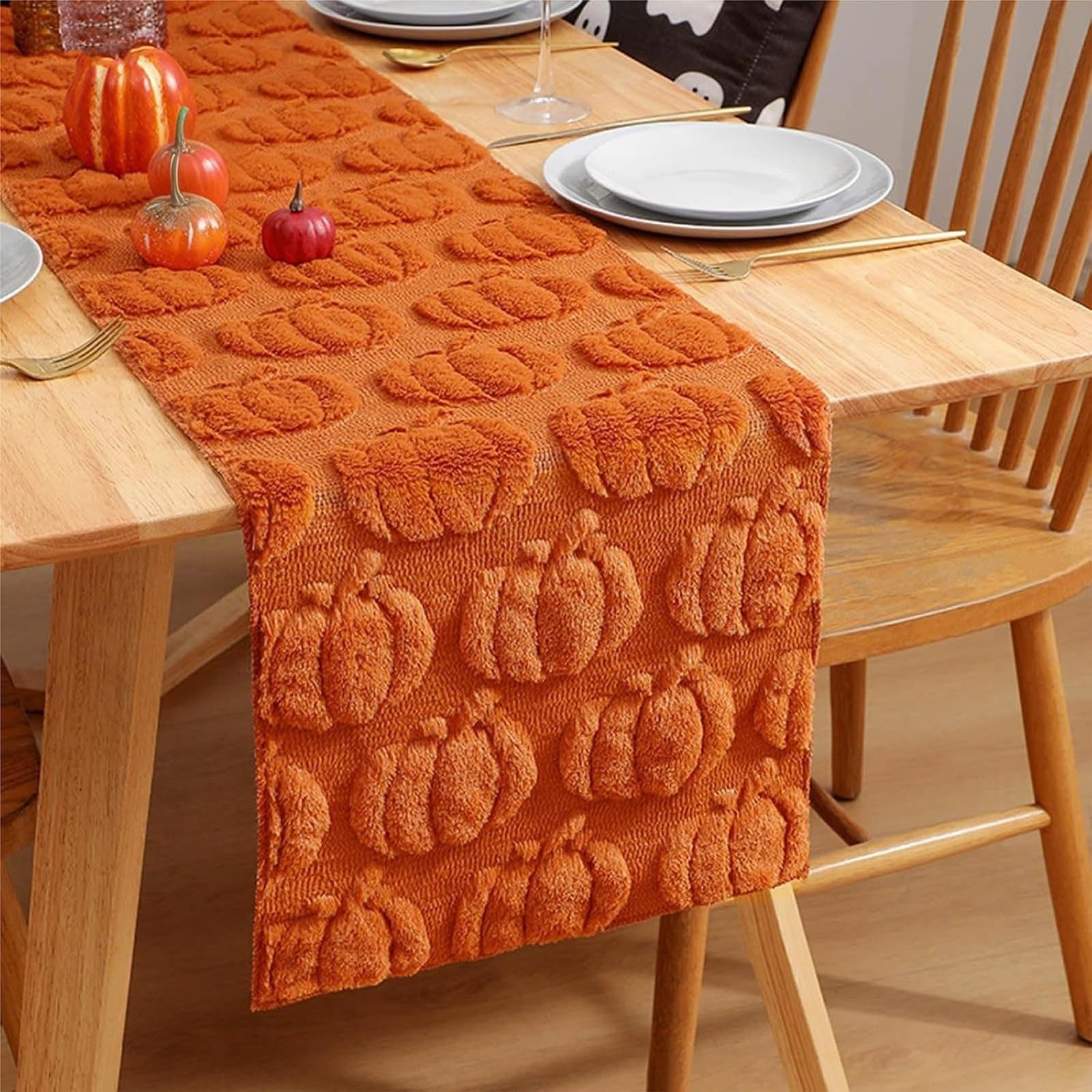CLTYQ Tischdecke Tischläufer Herbst Halloween Kürbis Tischdecken (Coffee,33 günstig online kaufen
