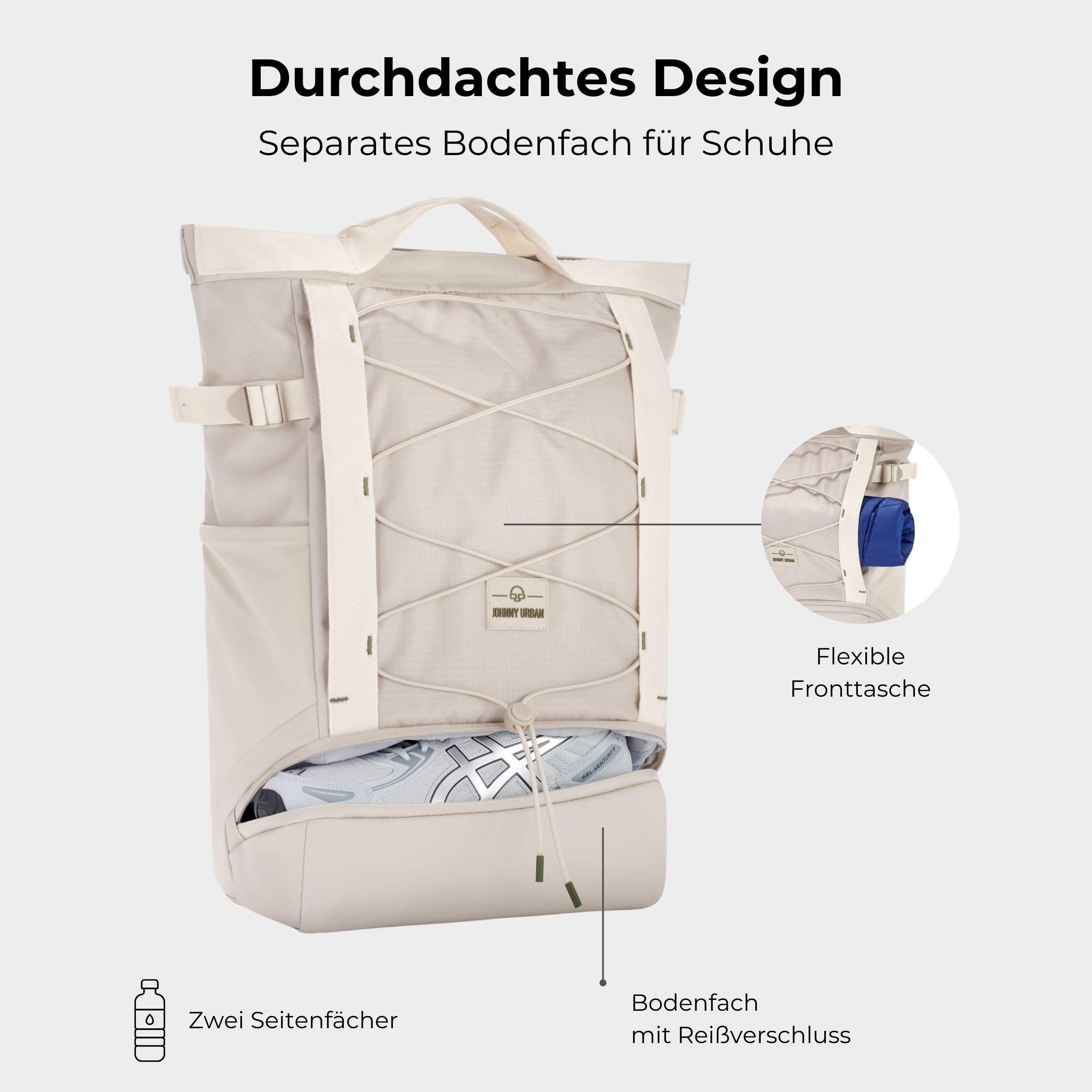 Johnny Urban Cityrucksack Harper Tagesrucksack für Damen & Herren (1-tlg), Sportlicher Tote Bag Rucksack, Praktischer Daypack, Wasserabweisend