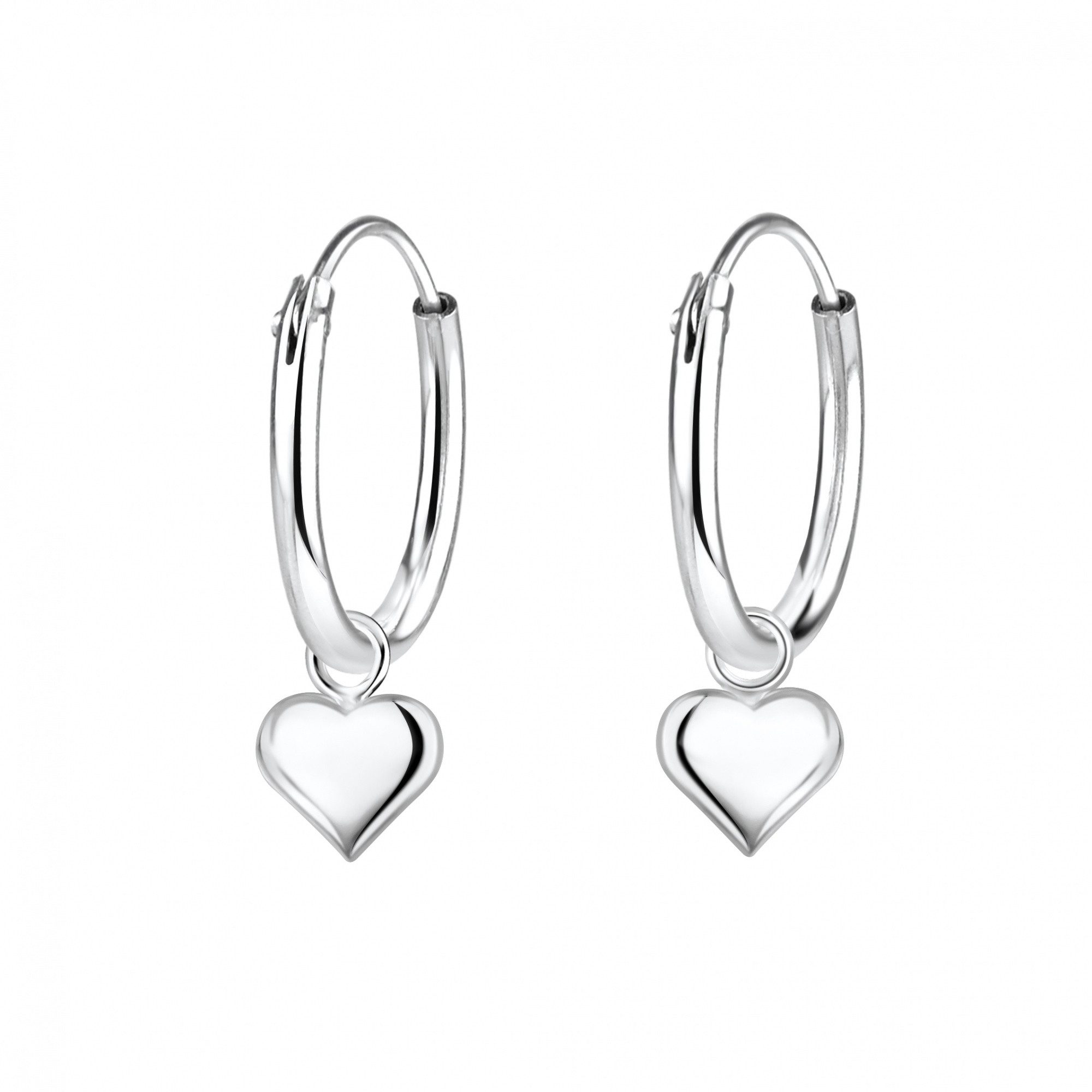 ALEXANDER YORK Paar Creolen Charm-HERZ, 2-tlg., 925 Sterling Silber