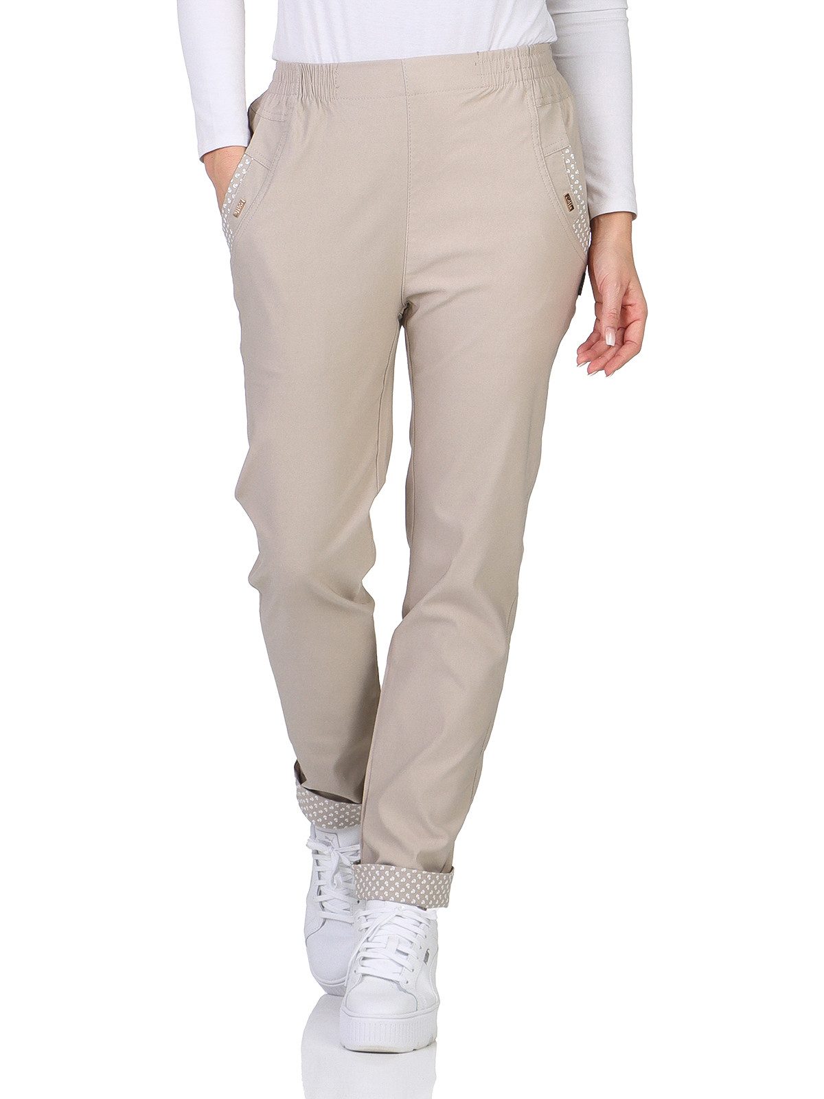 OriginalYou Stretch-Hose Sommerhose Damen Schlupfhose ANKER maritime Stoffhose auch in großen Größen erhältlich, mit elastischem Bund – Bild 2 von 5