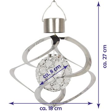 Bestlivings LED Lampion Solarleuchtkugel, LED fest integriert, Bunter Farbwechsel, LED festintegriert, Bunter Farbwechsel, LED Solarkugelleuchte (18cm)