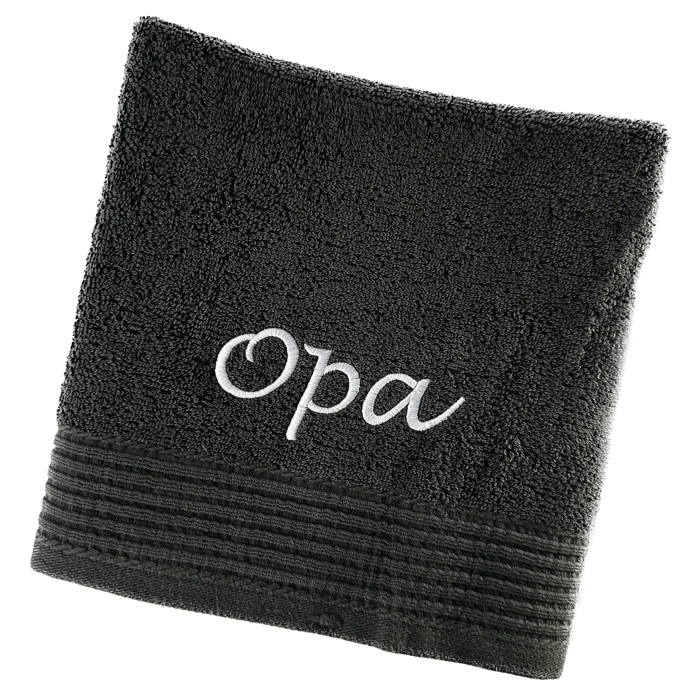 Schnoschi Handtuch Handtuch mit Oma oder Opa bestickt Gästehandtuch Duschtu günstig online kaufen
