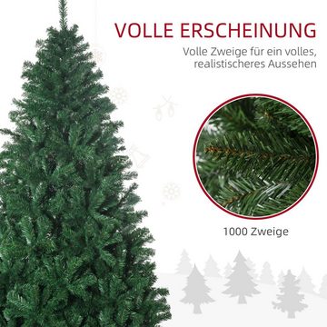 HOMCOM Künstlicher Weihnachtsbaum Christbaum 1000 Zweige Metallfuß PVC, Kunsttanne, 115 x 180 cm (BxH), grün