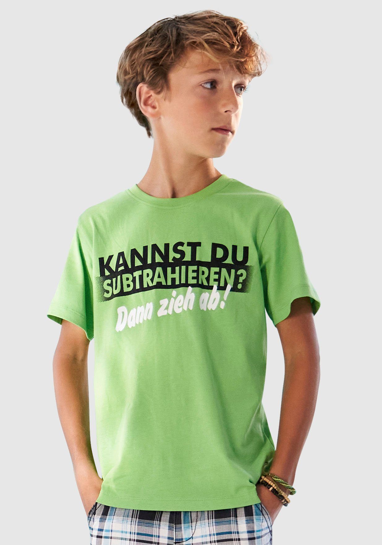 SUBTRAHIEREN?, T-Shirt Spruch KANNST KIDSWORLD DU
