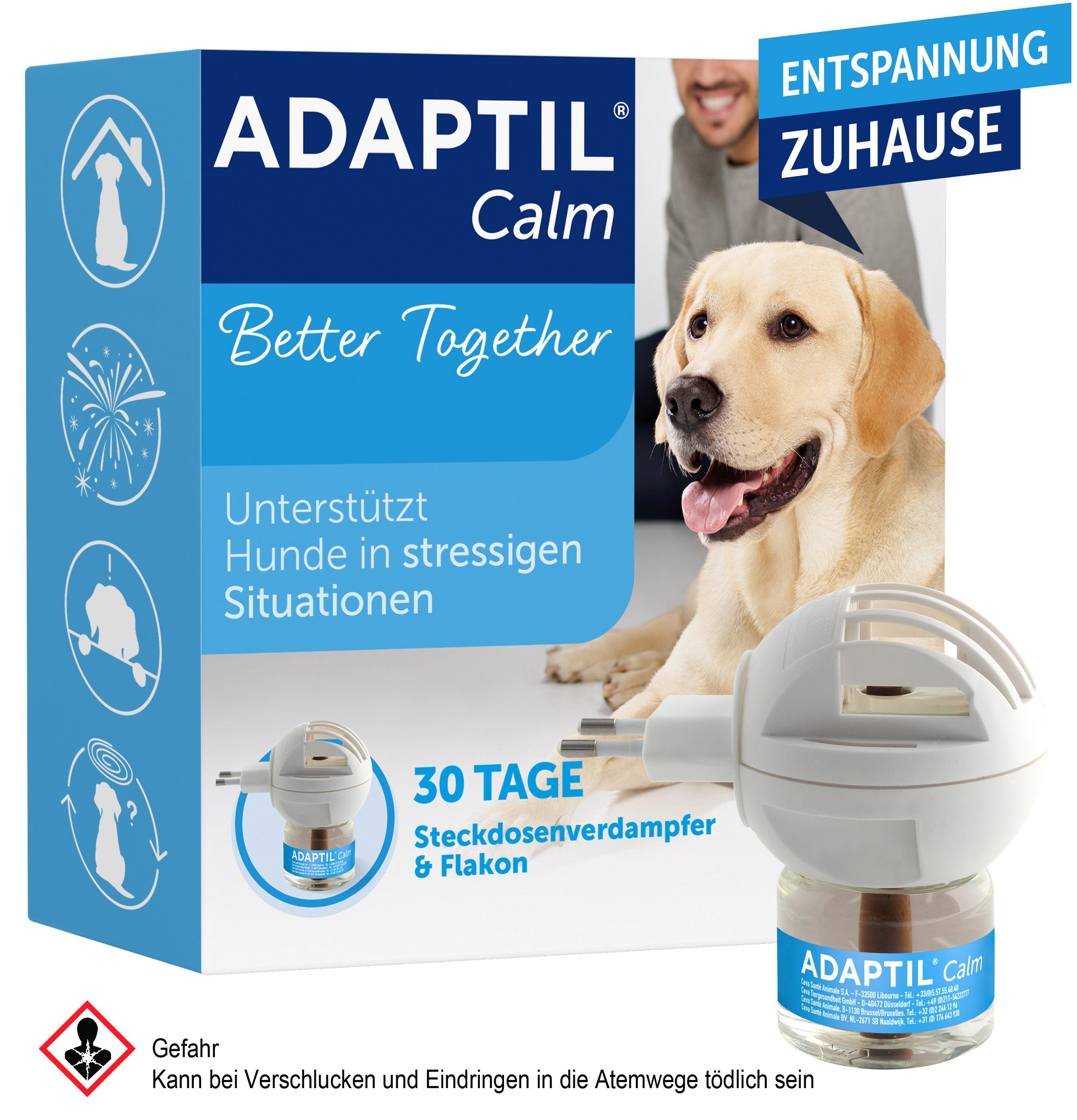 Einstreu ADAPTIL® Calm Verdampfer + 30 Tage Nachfüllflakon 48ml
