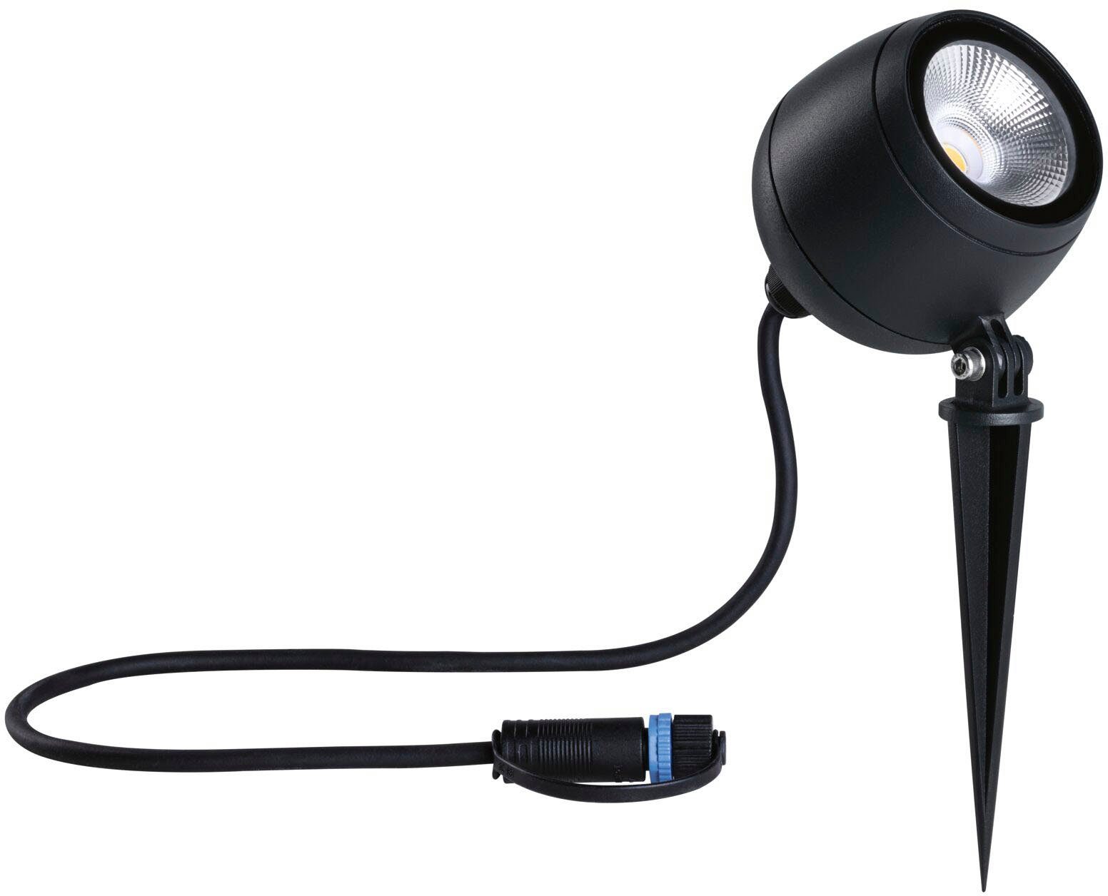Paulmann LED Gartenleuchte Outdoor Plug & Shine Spot Kikolo 60° 3000K anthrazit, LED fest integriert, Warmweiß, Outdoor Plug & Shine Spot Kikolo 60° 3000K anthrazit