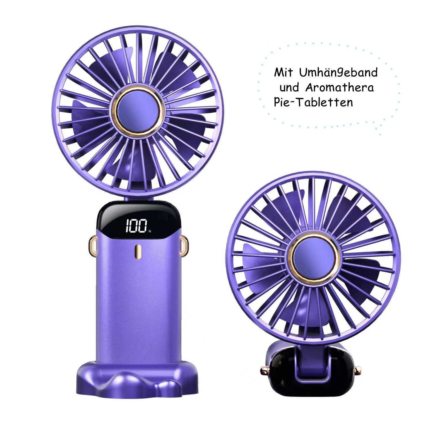 XDeer Mini USB-Ventilator Handventilator Tragbarer,Akku mini USB Ventilator/Tragbarer Lüfter, Aufladbarem Batterie Faltbar Wind Leise Reisen Innen purple
