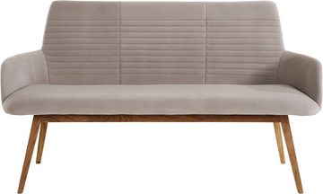 OTTO products Sitzbank Alessja (1-St), Breite 160 cm, Bezug aus Microfaser, Gestell aus Eiche Massivholz