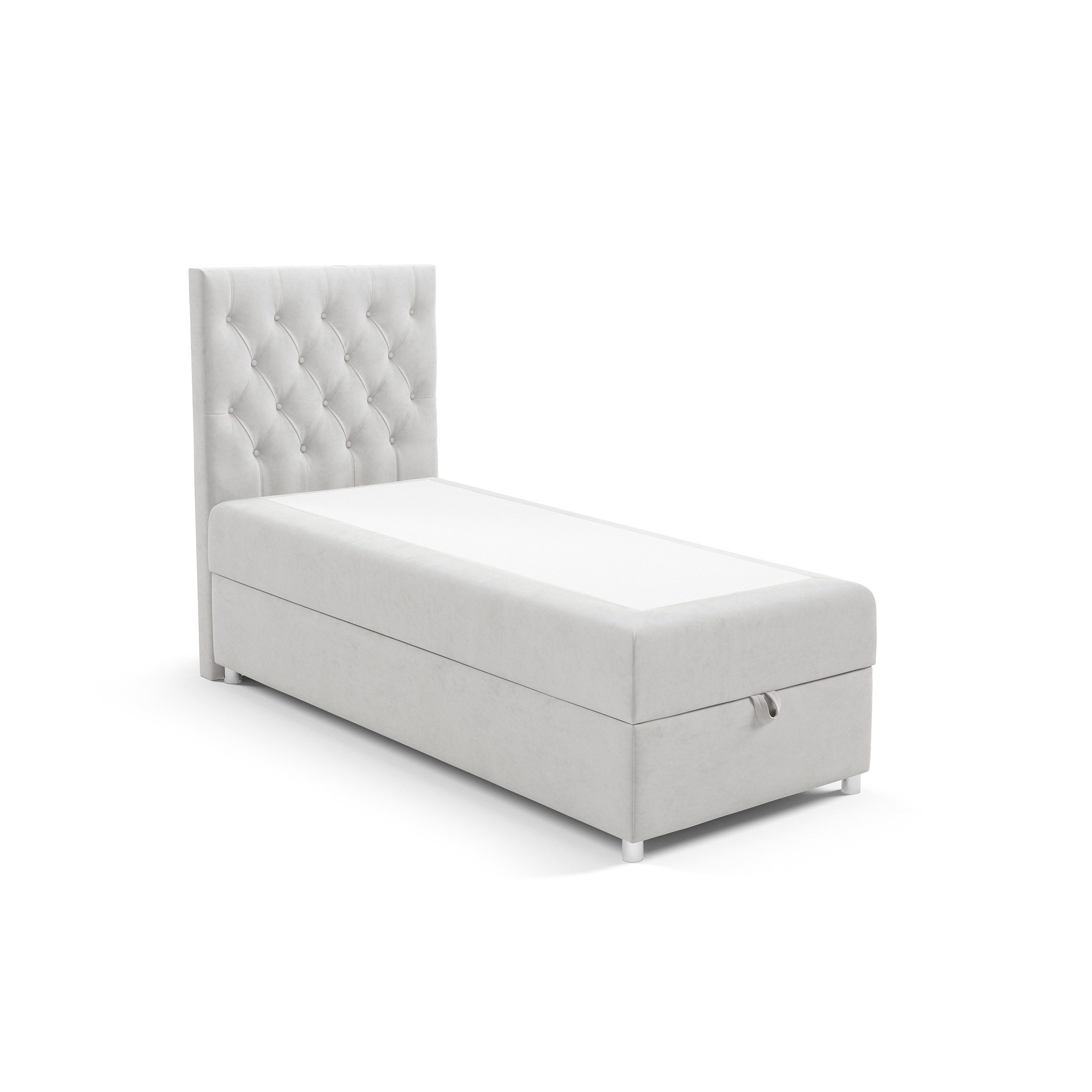 Best for Home Boxspringbett Boxspringbett mit Bettkasten K-14 SINGLE inkl. Bonell-Matratze (Einzelbett, Polsterbett gepolstertes Kopfteil, Jugendbett, Kinderbett, 70x200 80x200 90x200 100x200 cm), Handwerksqualität, TOP Preis-Leistungs-Verhältnis