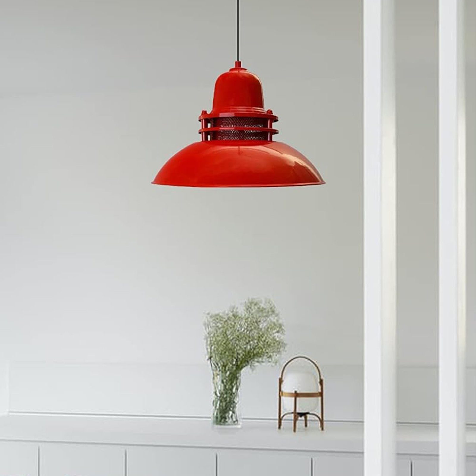 Bamyum Pendelleuchte Bamyum Hängelampe Metall Ø34 cm E27 Retro Lampe, ohne Leuchtmittel – Bild 4 von 5