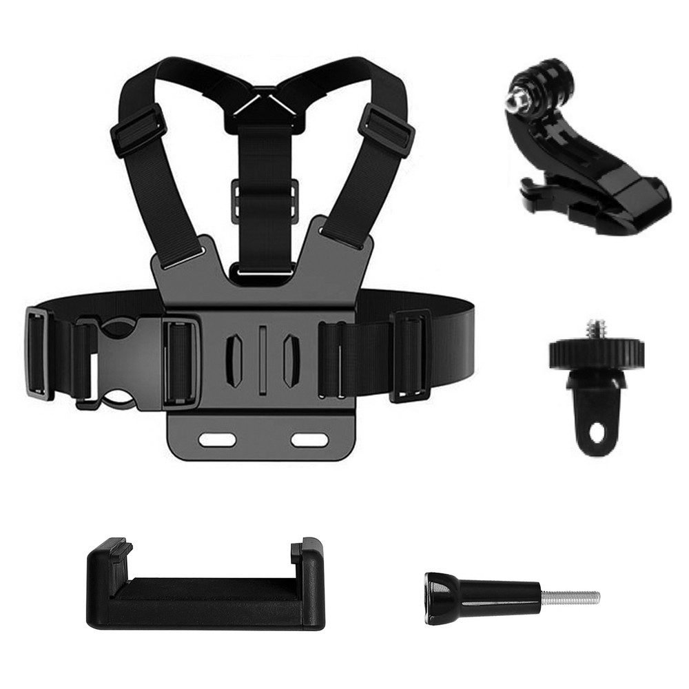 Wisam Kamerahalterung GoPro Brustgurt Zubehörset 5-in-1 für Actionkameras