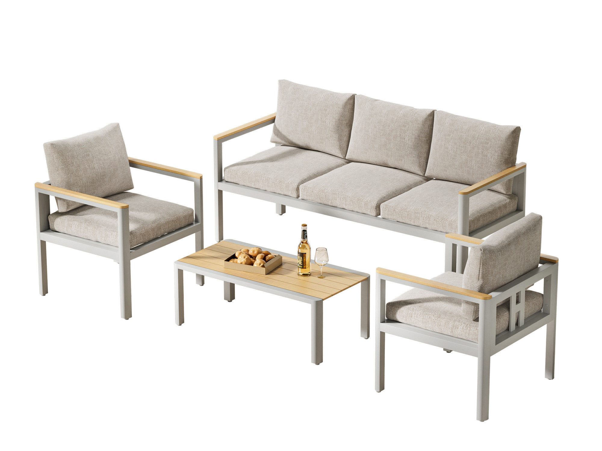 MeXo Gartenlounge-Set Balkonmöbel Set für 4-5 Personen, (Gartenmöbel Set au günstig online kaufen