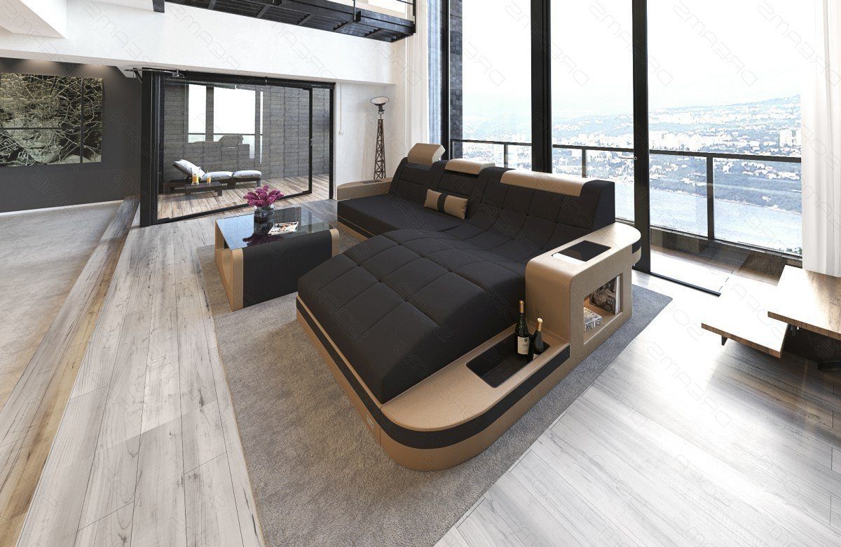 Sofa Dreams Ecksofa Polstercouch Stoffsofa Wave L Form M Mikrofaser Couch Stoff Sofa