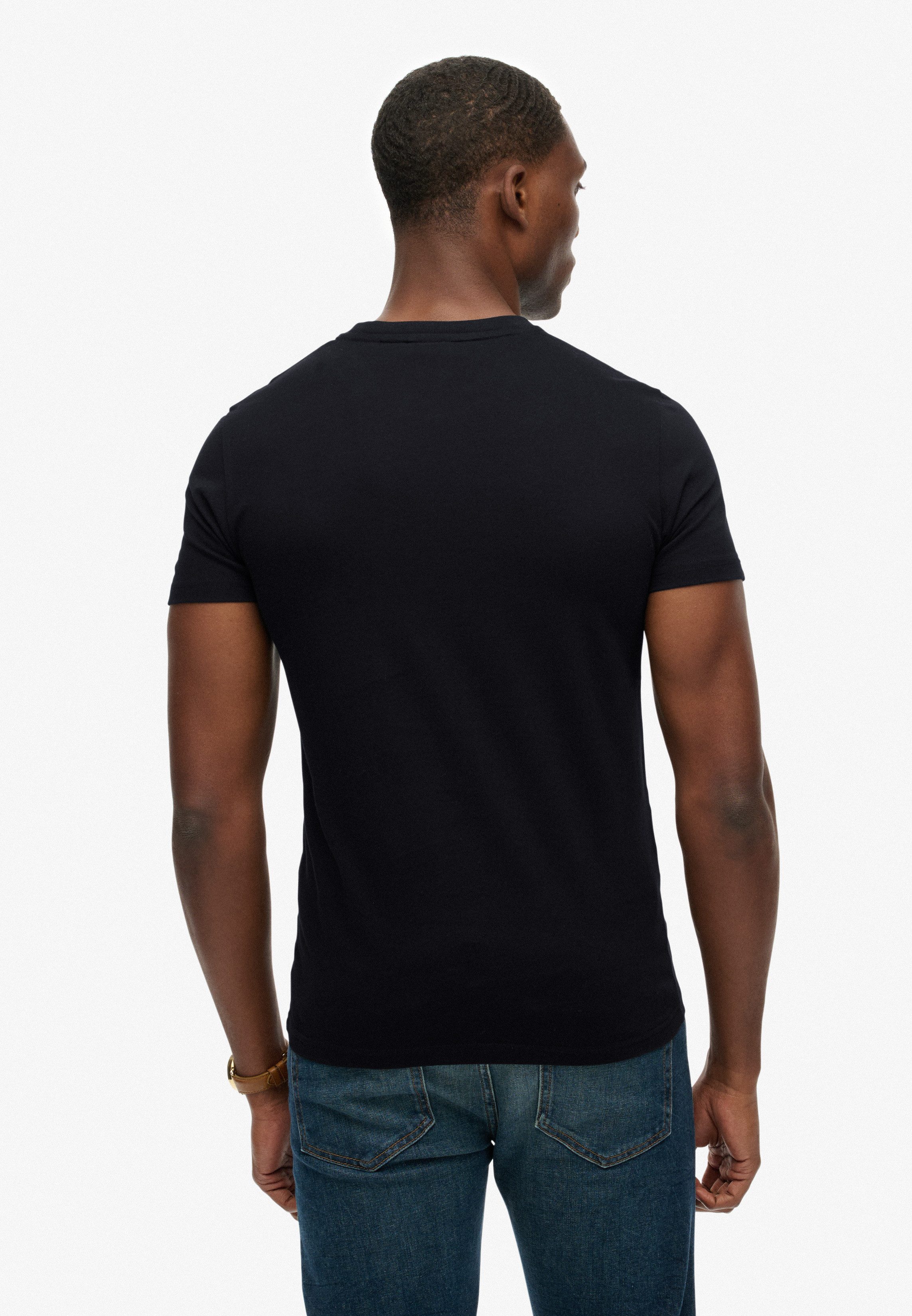 Superdry Rundhalsshirt Vintage Logo Emb Te schmale Passform, aus Baumwolle und Single Jersey, mit Stickerei