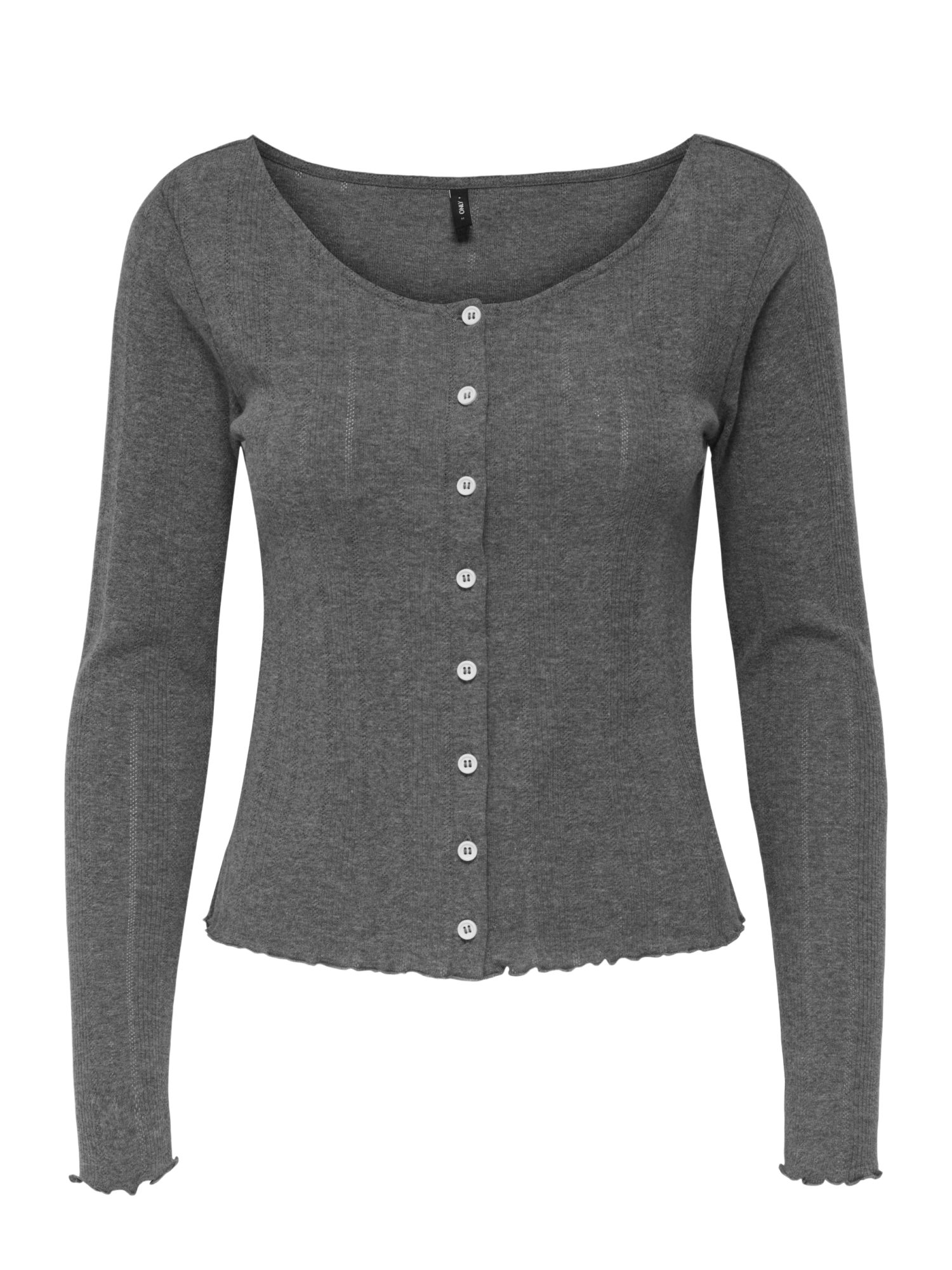 ONLY Kurzjacke grau,Casual,Baumwolle,Unifarben,U-Boot,Lang,Regular Fit