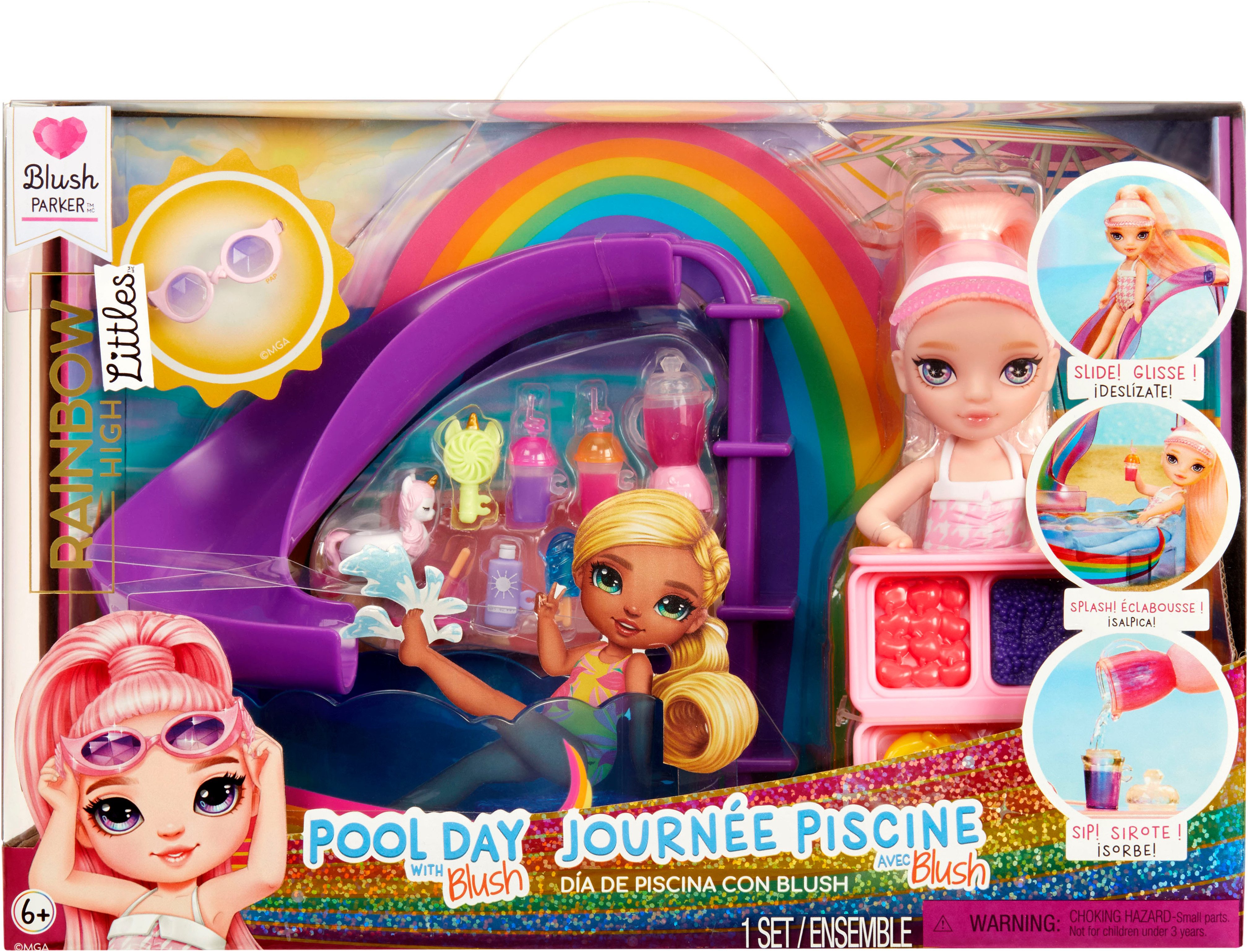 Rainbow High Minipuppe Rainbow High Little Pool Day with Blush Playset – Bild 3 von 5