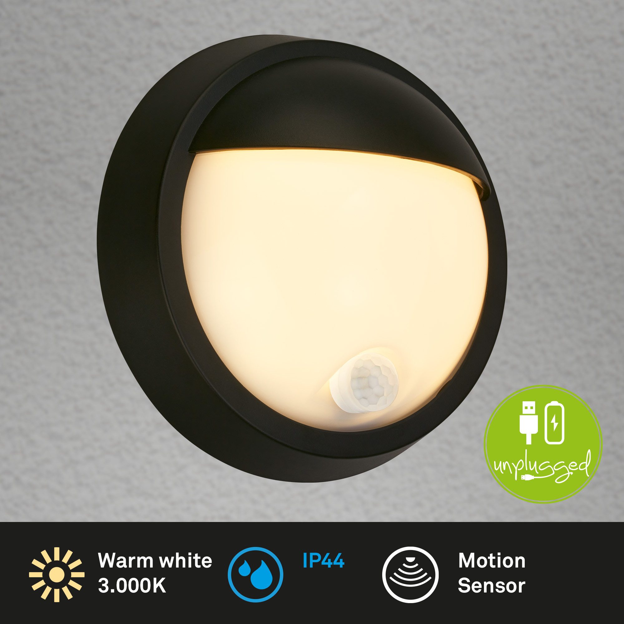 Briloner Leuchten Außen-Wandleuchte LED Außenlampe Aussen Hauswand Balkon Terasse, LED fest integriert, 2700K - Extra - Warmweiß, Außenleuchte, 17x7 cm, Schwarz, 4W, Aussen, Hauswand, Balkon Terrasse