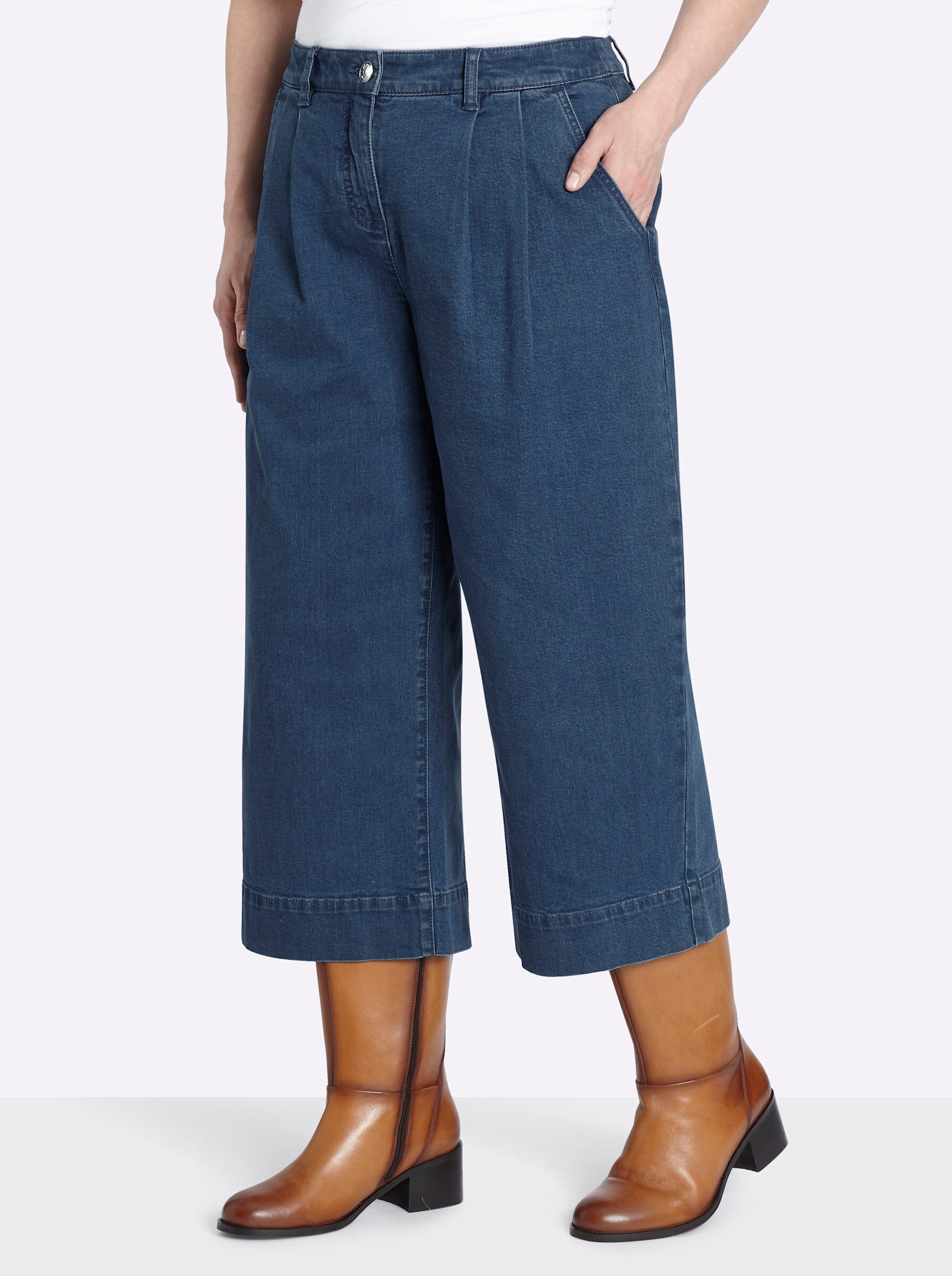 Sheego Jeansshorts Culotte normal