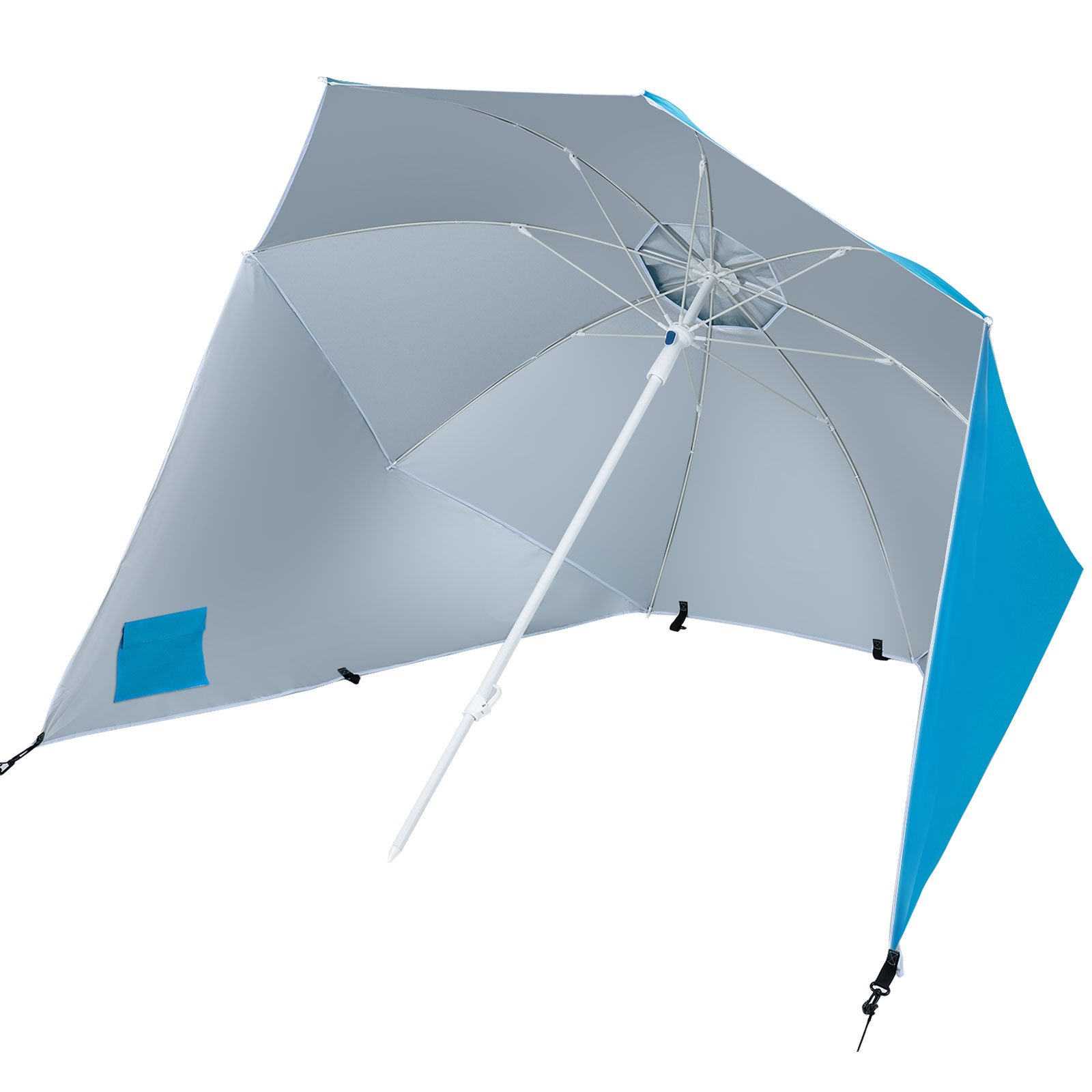COSTWAY Sonnenschirm Strand, 2 in 1 Strandmuschel & Schirm