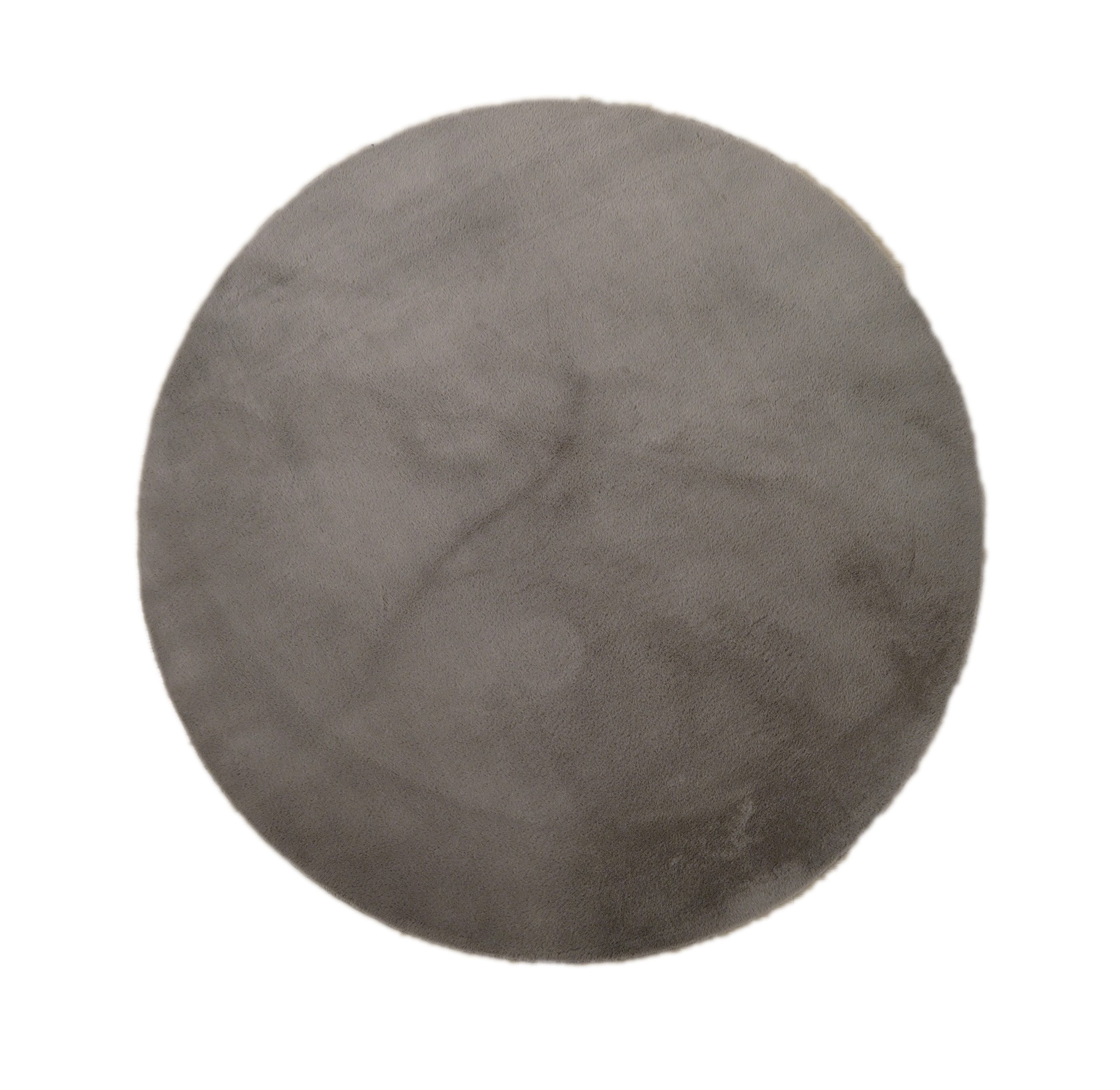 Vimoda Teppich Bobby, Anti Rutsch Waschbar, kuschelig, Rund, Höhe: 10 mm, Fellteppich Uni, Wohnzimmer, Schlafzimmer, Küche