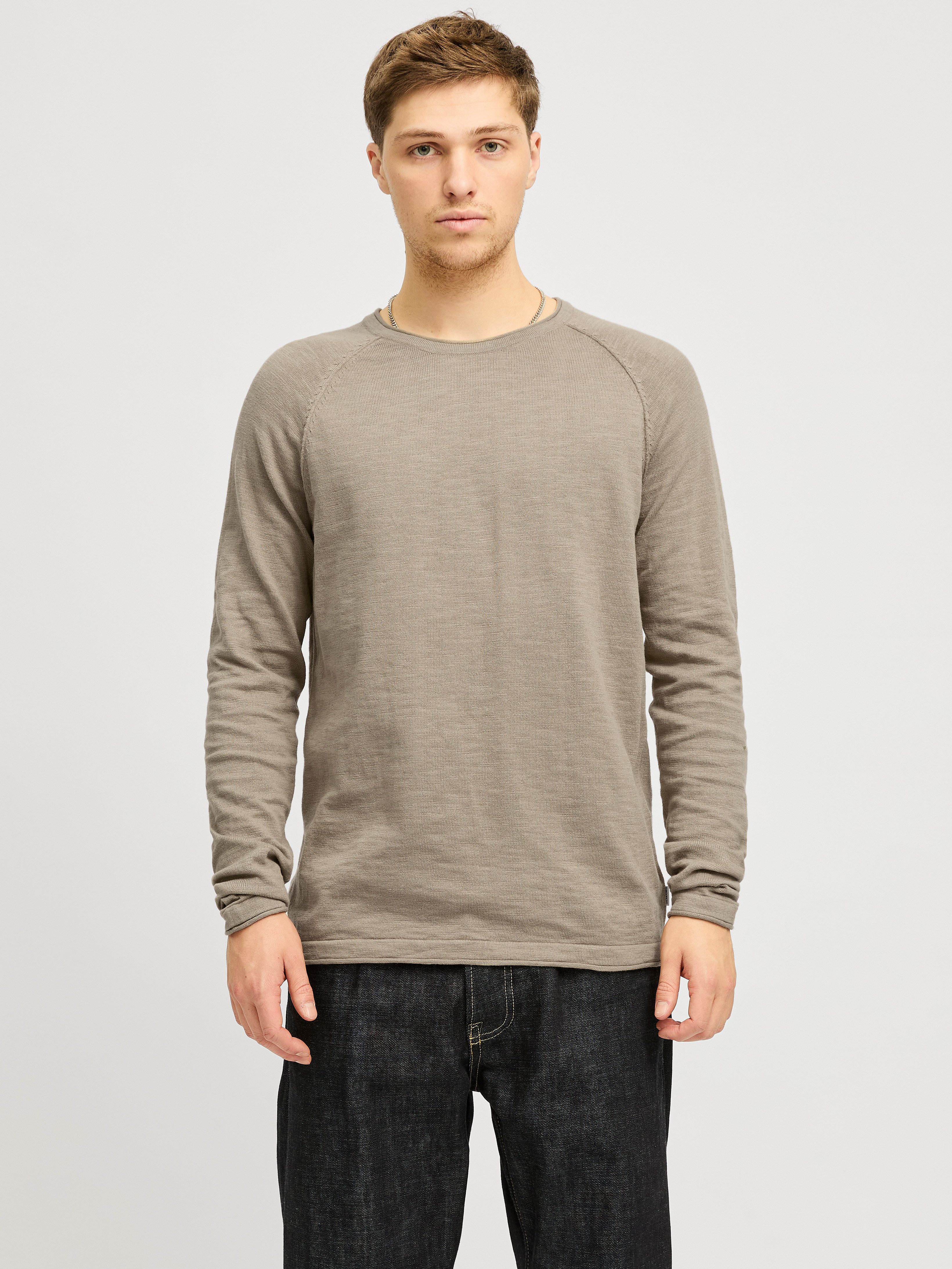 Jack & Jones Rundhalspullover JJEBREEZE KNIT CREW NECK SN mit Rundhalsaussc günstig online kaufen