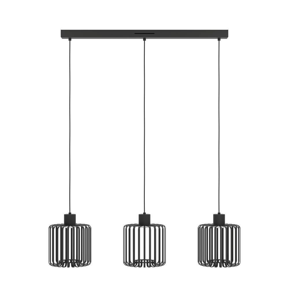 EGLO Hängeleuchte GINESTRONE-Z Hängelampe schwarz, ZigBee 3.0, Timer, Pendelleuchte, Bluetooth, CCT - über Fernbedienung, Dimmfunktion, Ein-/Ausschalter, Farbsteuerung, Farbwechsel, Memoryfunktion, Nachtlichtfunktion, RGB, Smart Home, Weckerfunktion, dimmbar über Fernbedienung, mehrere Helligkeitsstufen, LED fest integriert, RGB, warmweiß - kaltweiß, App/Sprachsteuerung Alexa, 90x20x110cm, exkl. Fernbedienung, 3-flammig