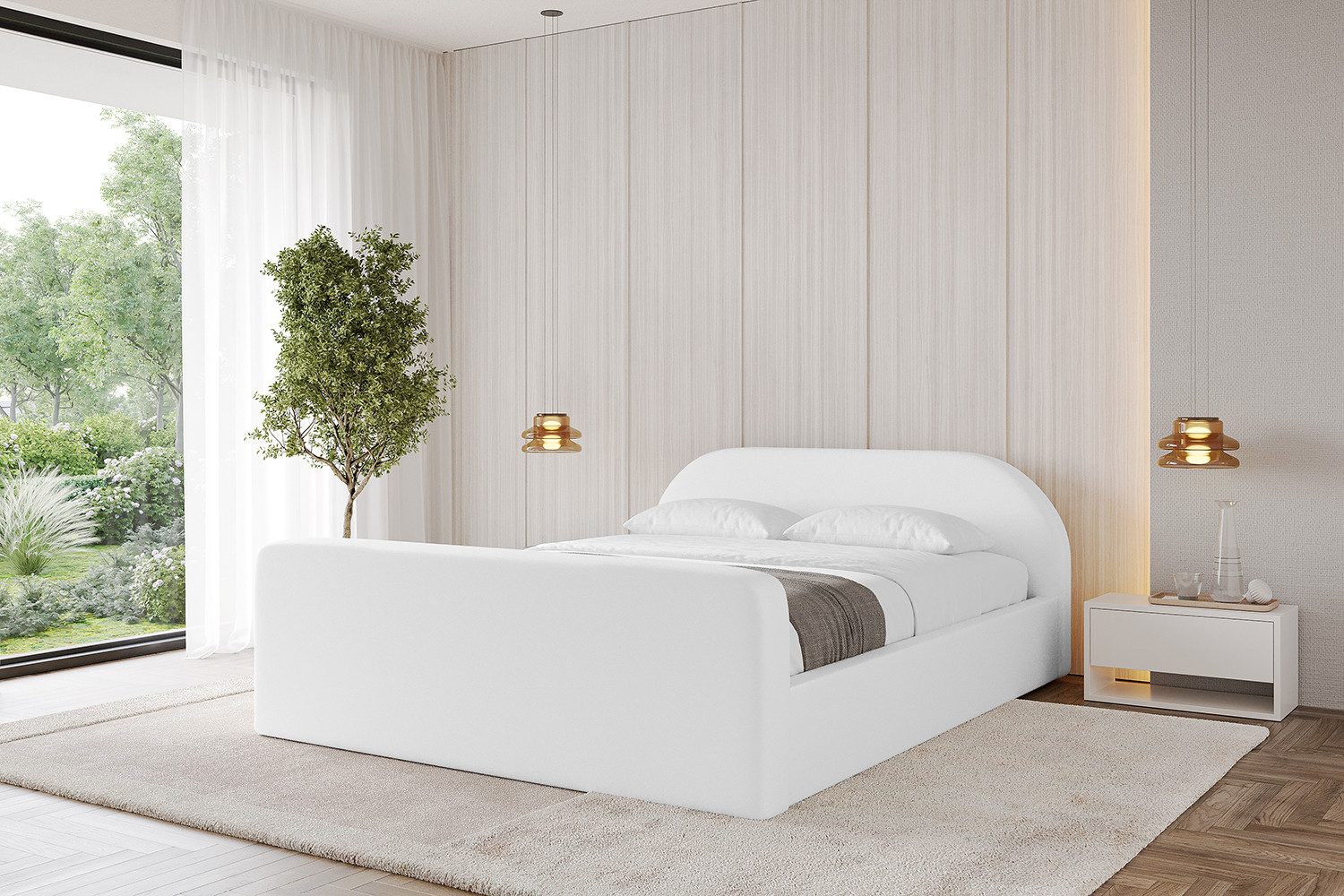 ALTDECOR Polsterbett TIVON-Z-v1 (Polsterbett mit Bettkasten und Lattenrost, Boxbett ohne Matratze), Doppelbett mit Stauraum, Bett mit Kopfteil