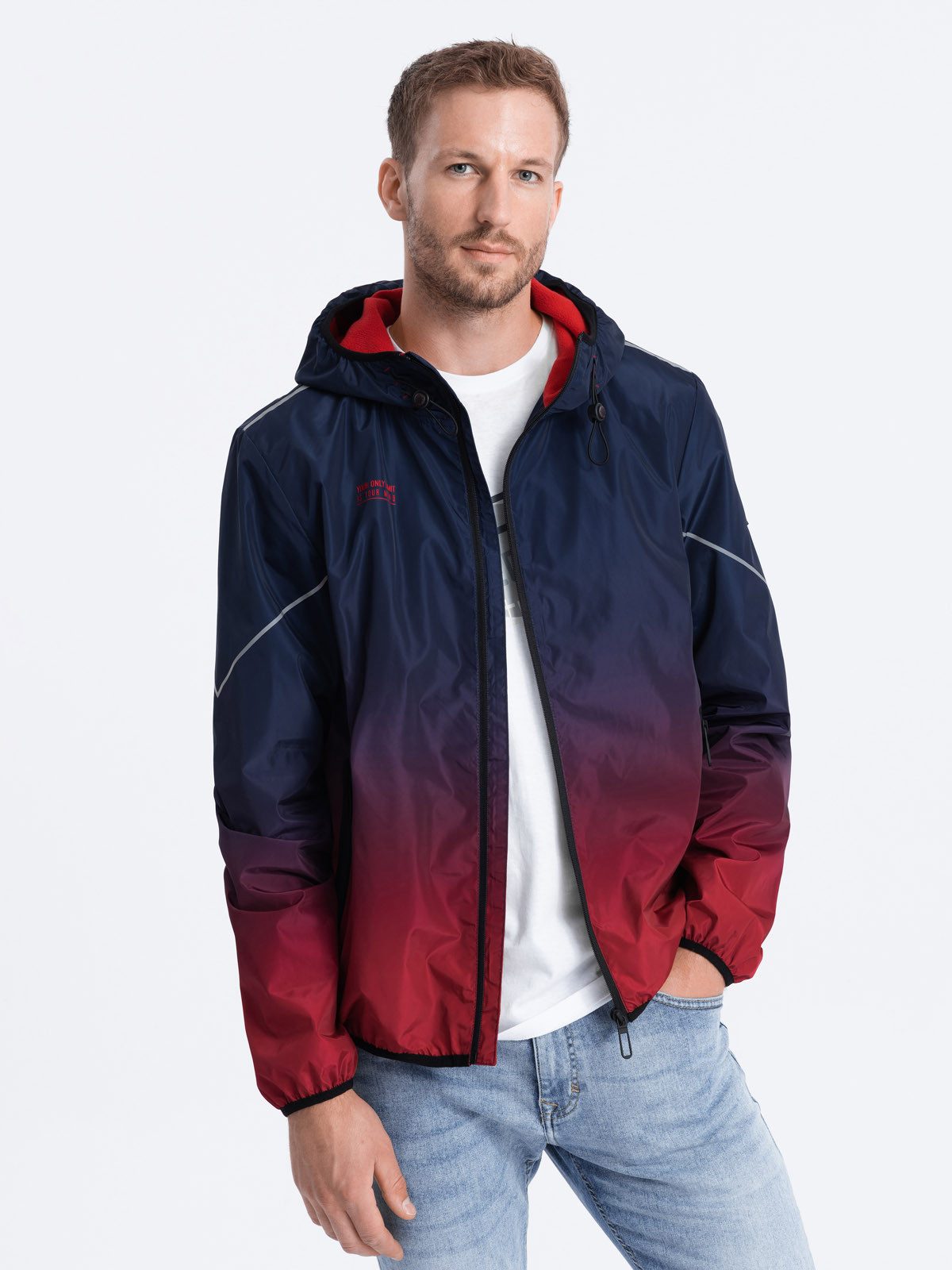 OMBRE Trainingsjacke Herren Sportjacke mit Reflektoren günstig online kaufen