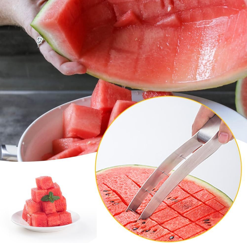 Gemüseschneider Melonenschneider Edelstahl Wassermelonen Messer Obstschneider