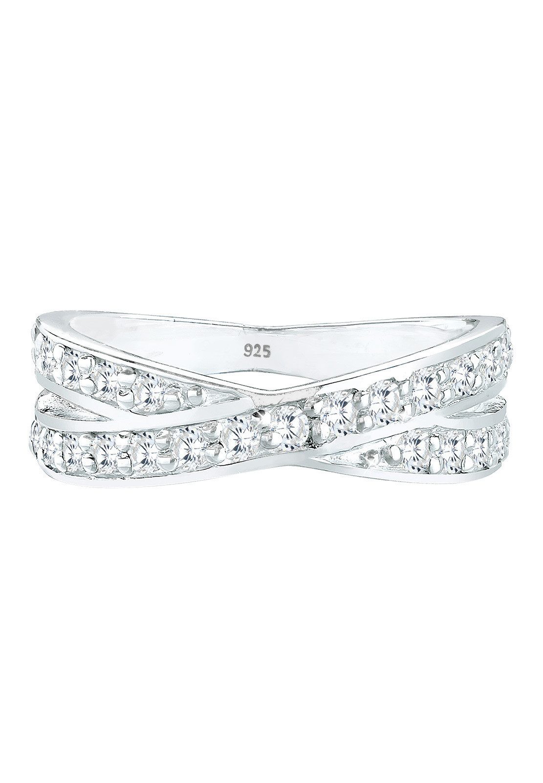 Elli Fingerring X Wickelring Zirkonia 925 Silber günstig online kaufen
