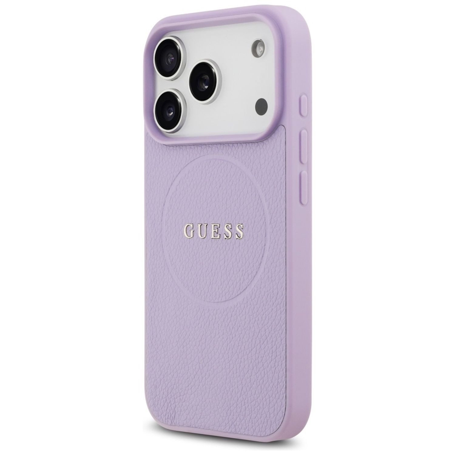 Guess Smartphone-Hülle Guess Apple iPhone 17 Pro Grained Ring MagSafe Hülle Hülle Case Lila