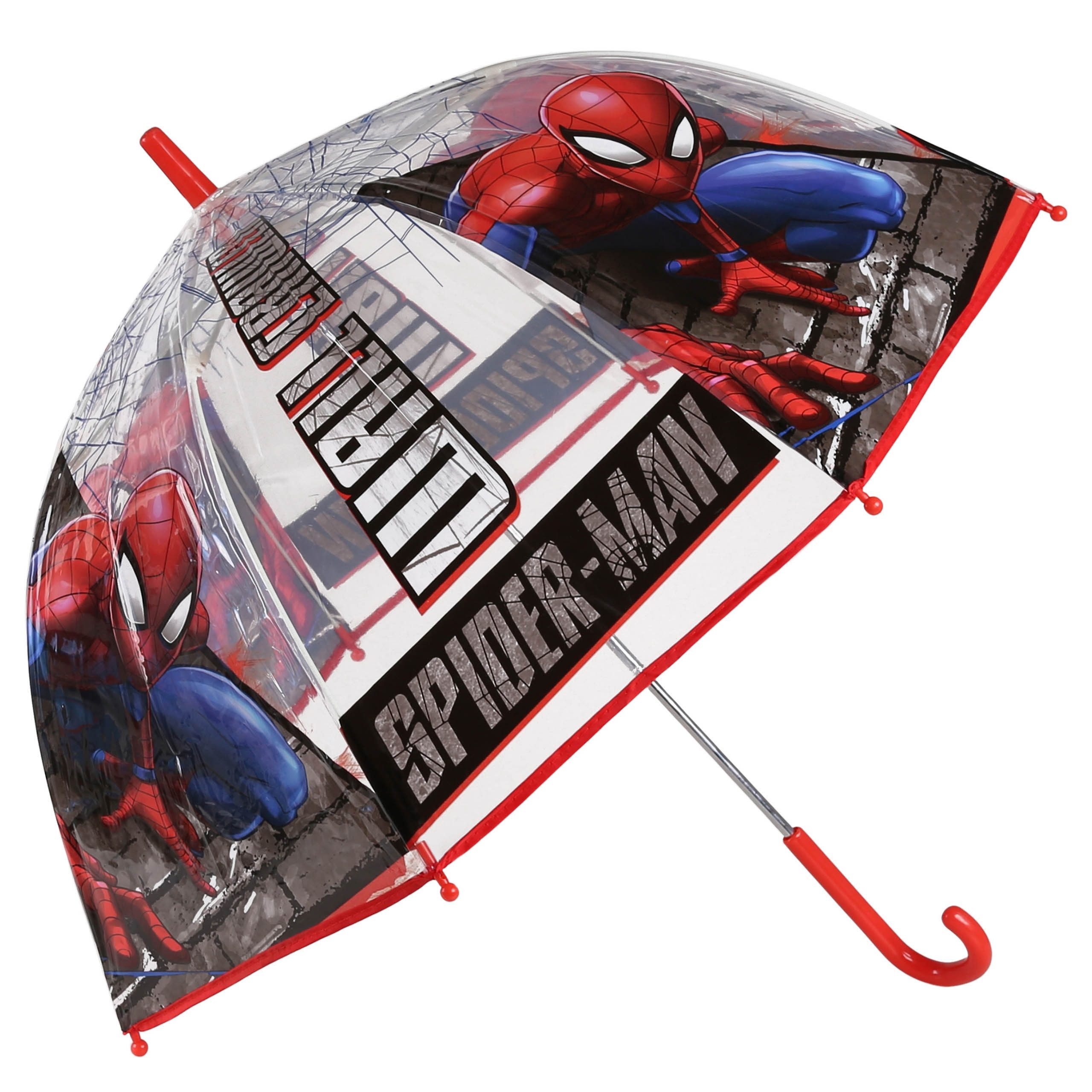 MARVEL Taschenregenschirm MARVEL Spider Man Transparenter Regenschirm, für einen Jungen