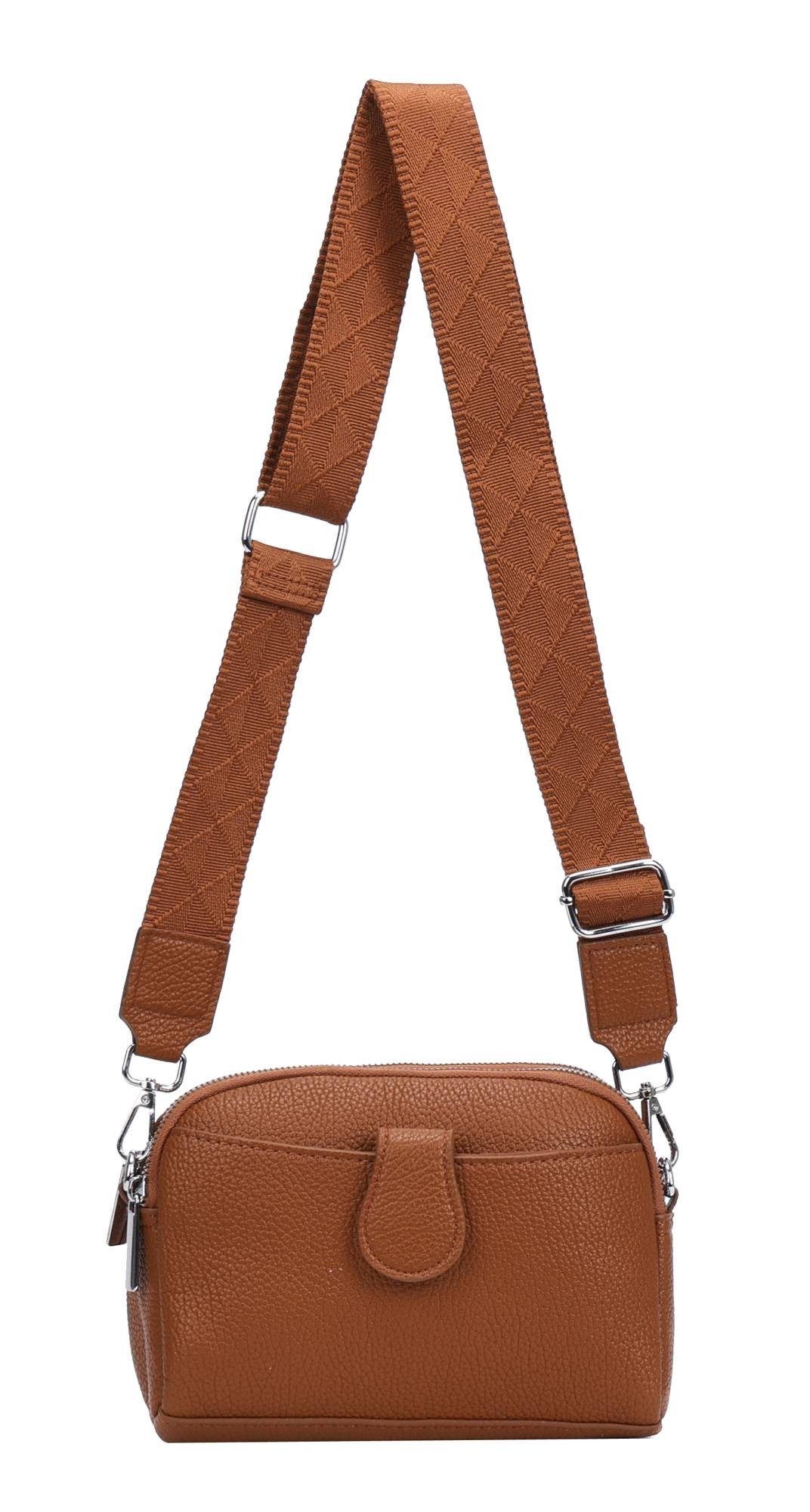 ITALYSHOP24 Schultertasche Damen Tasche Umhängetasche Handytasche Abendtasche, als Handtasche, Crossbody, Crossover tragbar